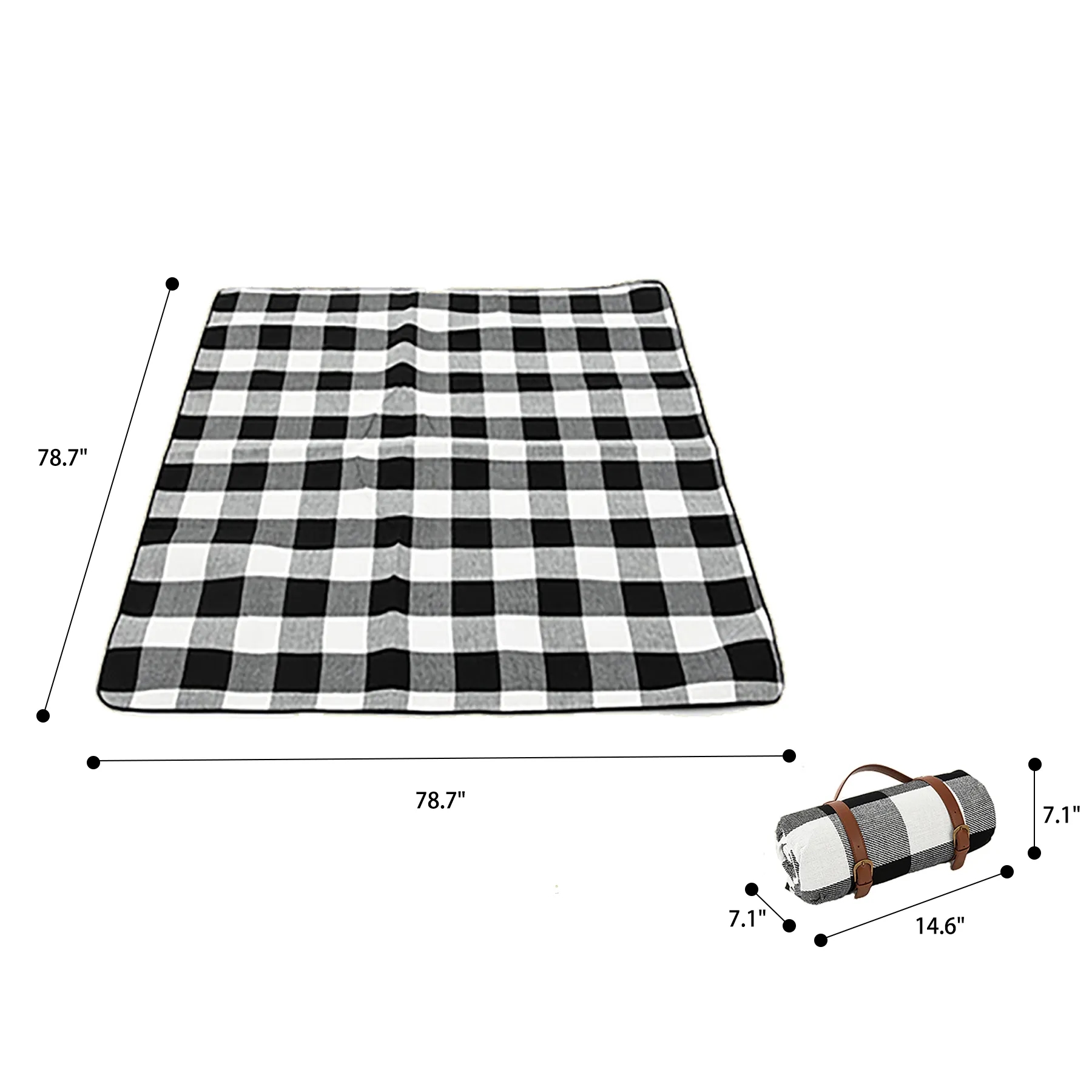 Waterproof Foldable Picnic Blanket With PU Carry Handle - Image 2