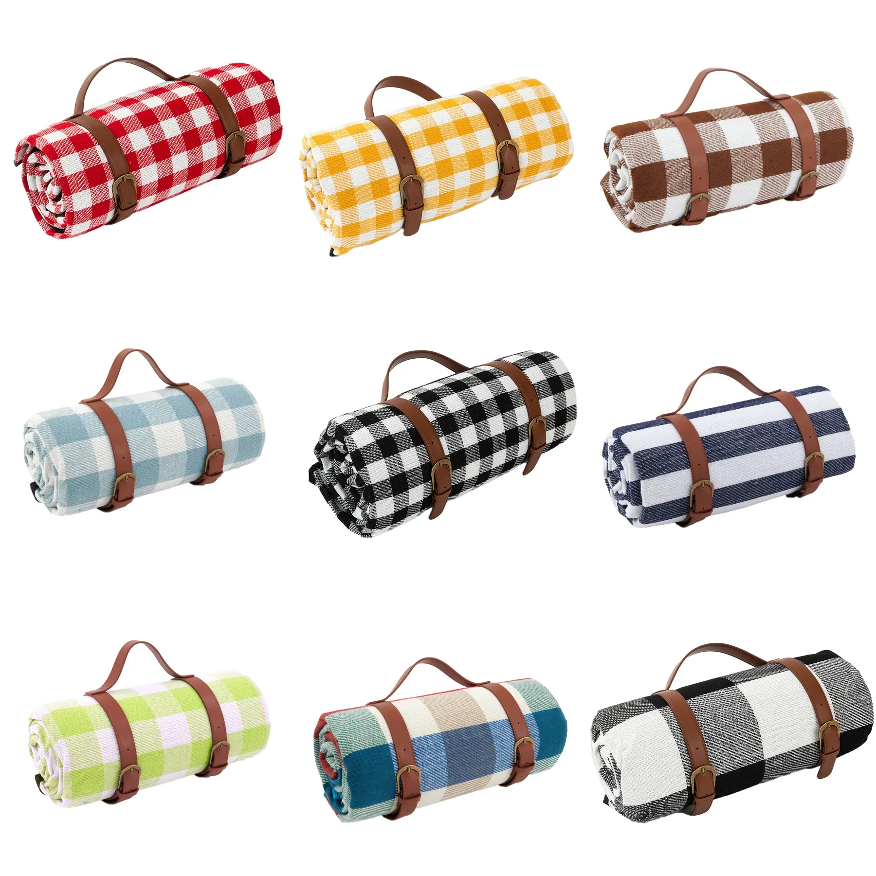 Waterproof Foldable Picnic Blanket With PU Carry Handle - Image 3