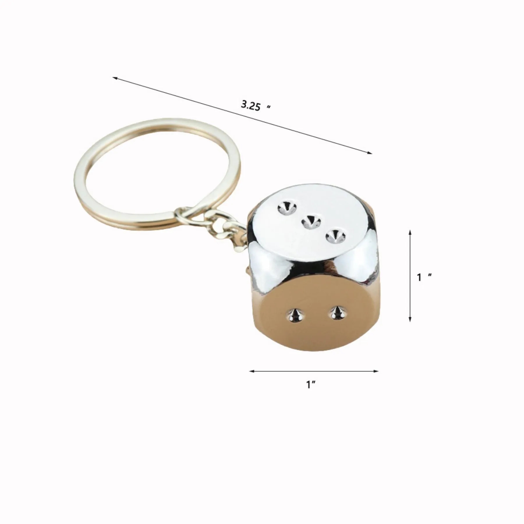 1" Stainless Steel Dice Keychain - Image 2
