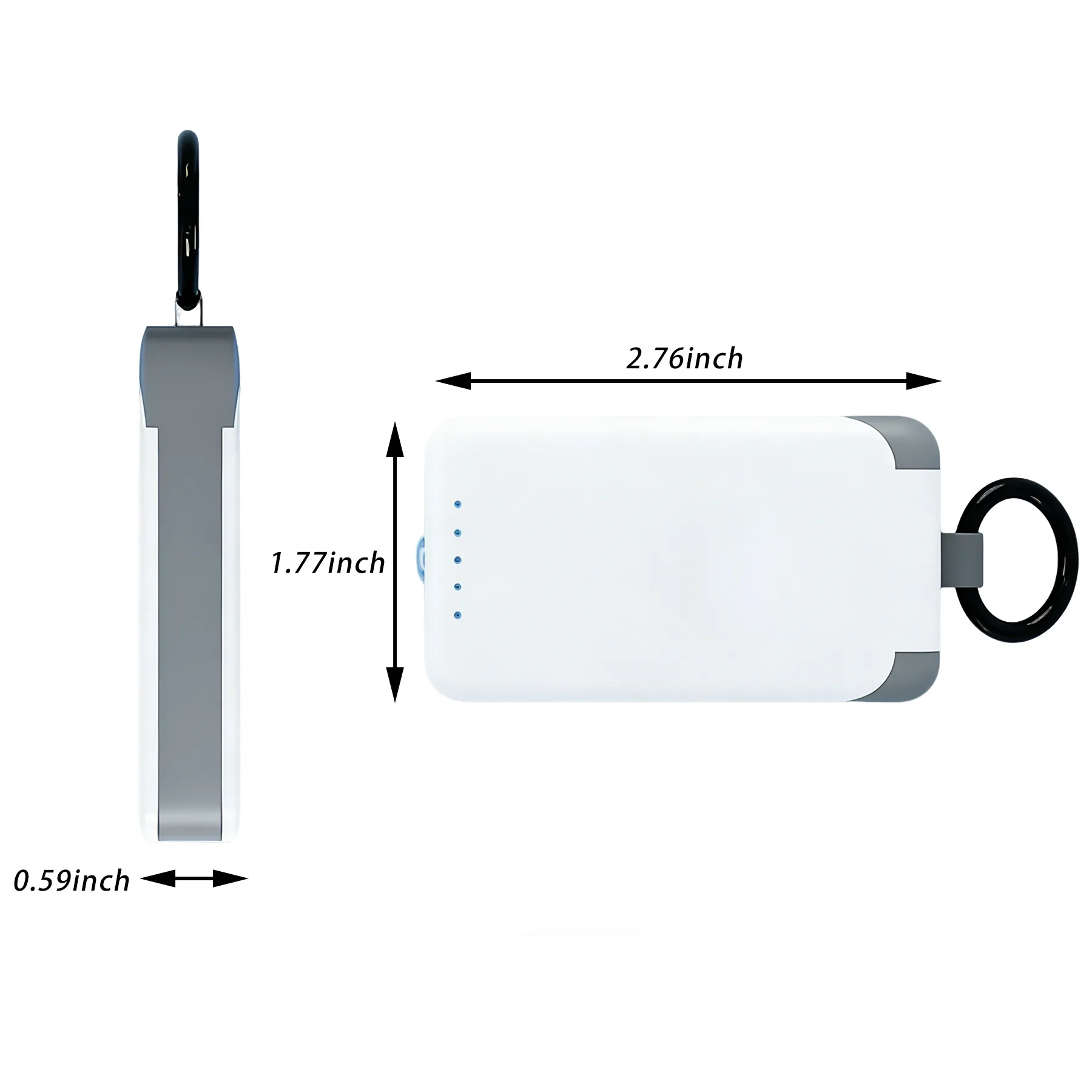 2000mAh Power Bank with Flashlight & Hook - Image 2