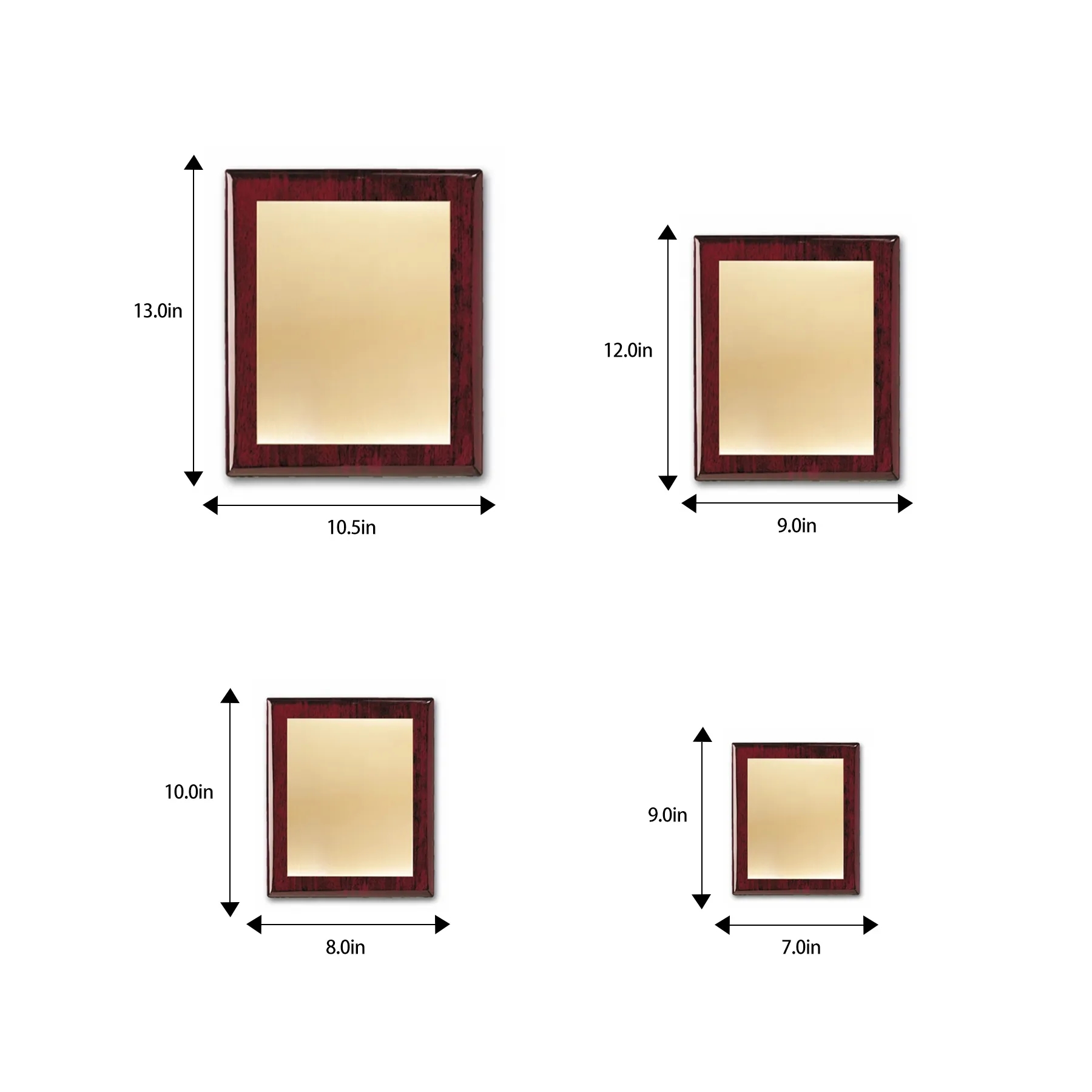 Rosewood Piano-Finish Plaque with Screenprinted Brass Plate - Image 2