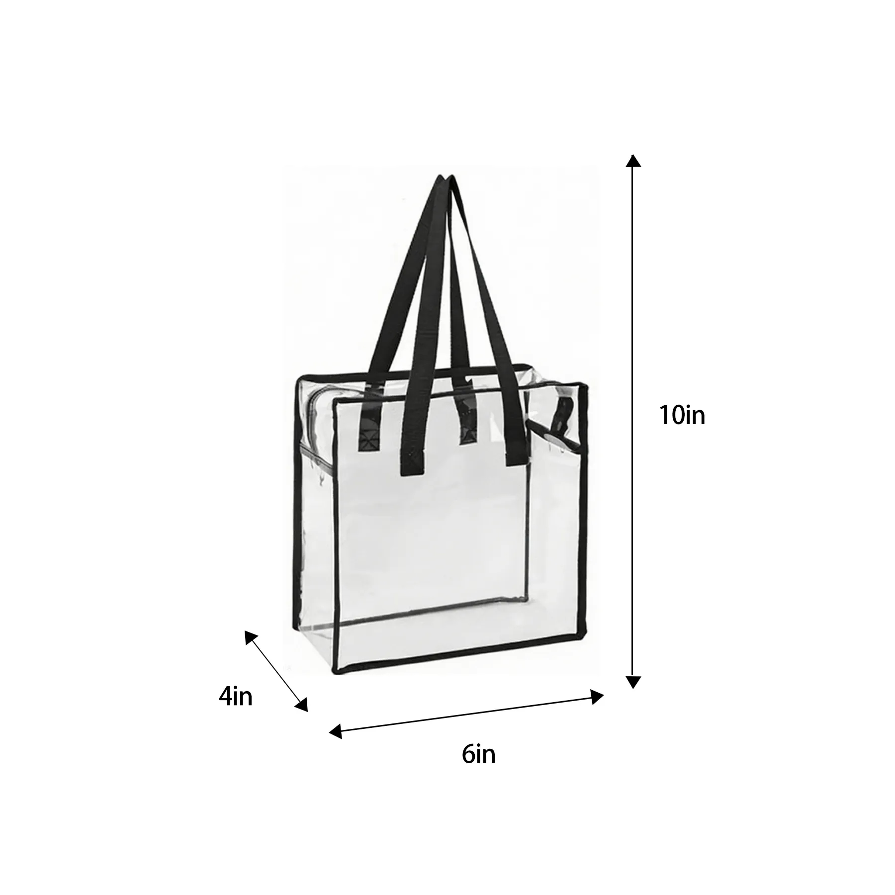 Clear Vinyl Stadium-Approved Zipper Tote Bag - Image 2
