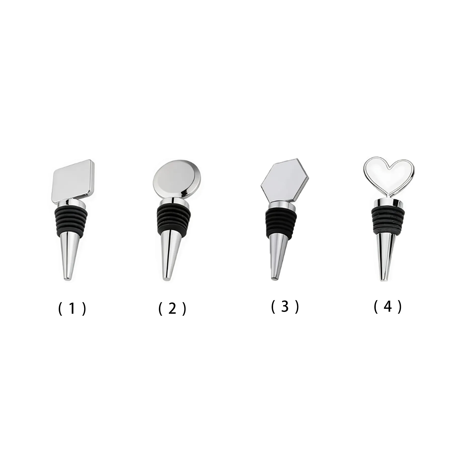 Metal Wine Bottle Stopper With Multiple Top Shapes - Image 3