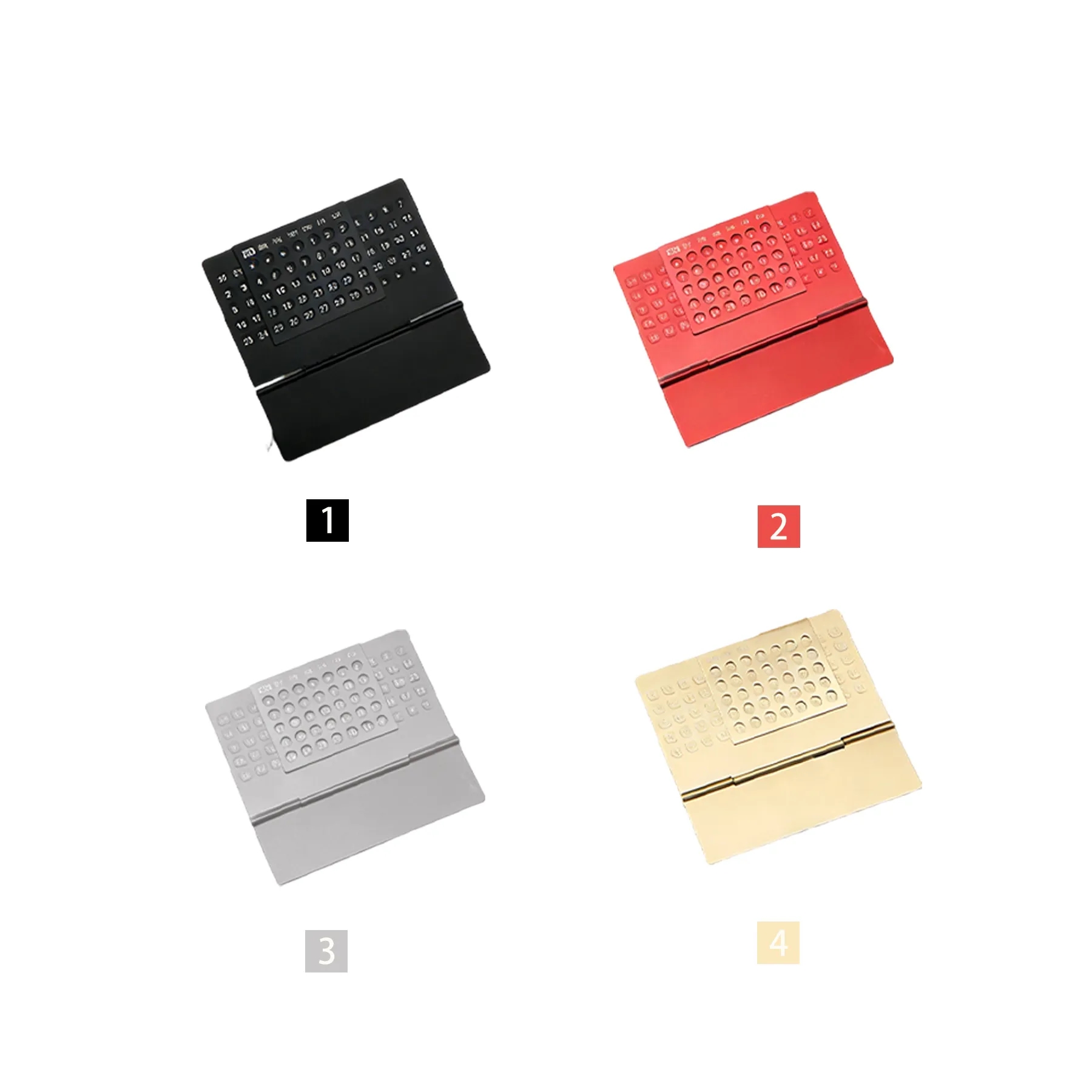 Premium Aluminum Perpetual Desk Calendar With Slider - Image 3