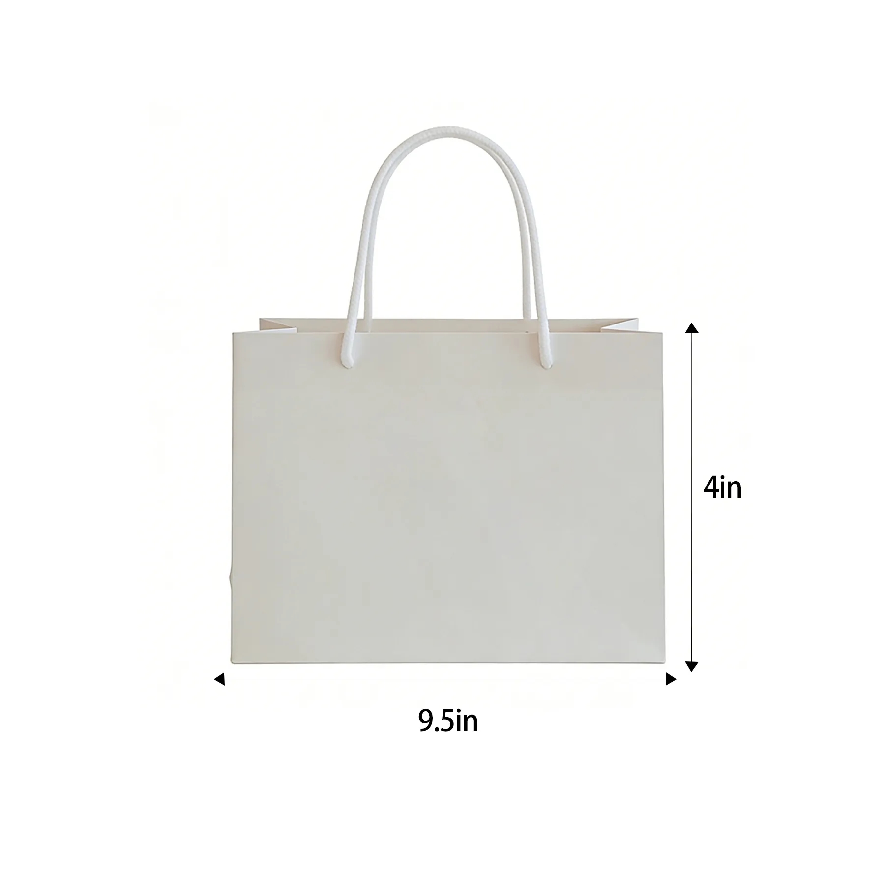 White Paper Euro Tote Bag With Cotton Rope Handles - Image 2