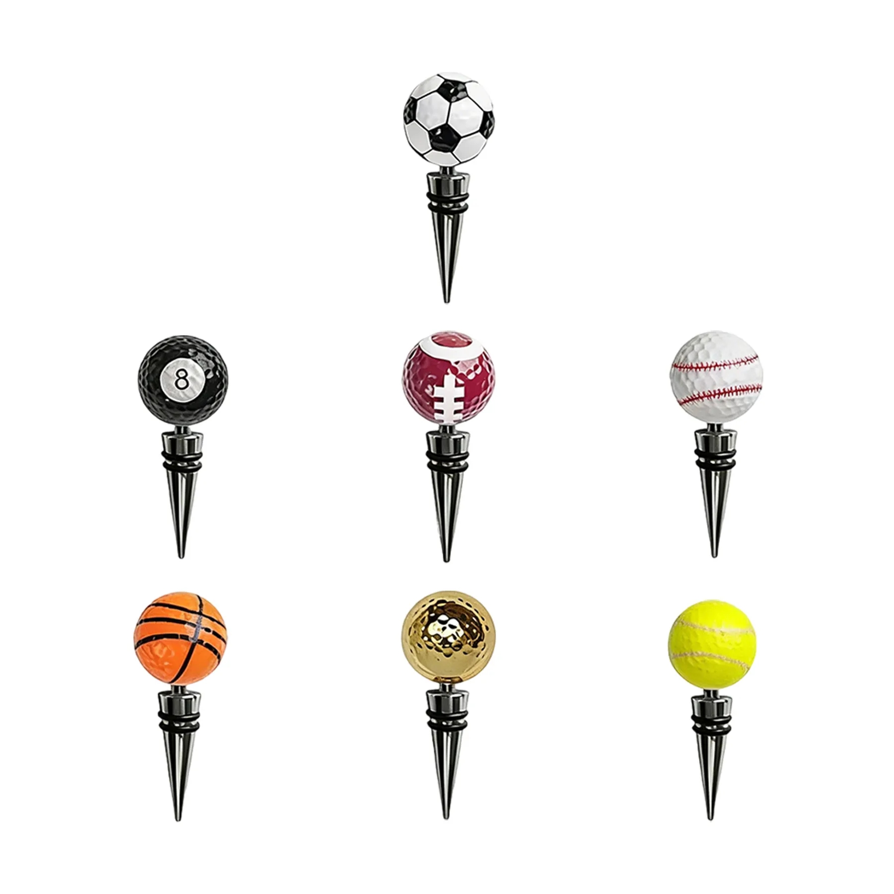 Spherical Alloy And Rubber Wine Bottle Stopper Gift - Image 3