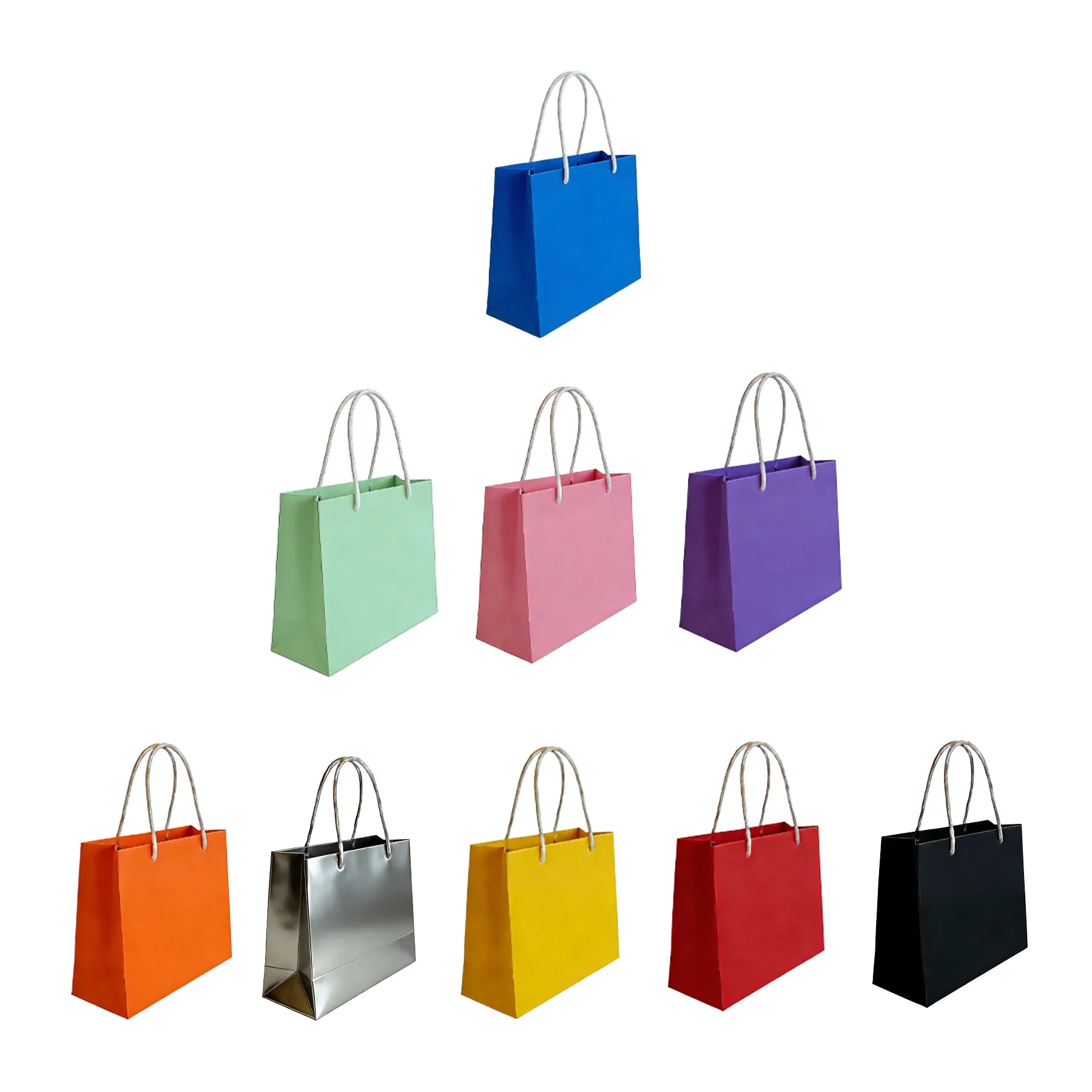 White Paper Euro Tote Bag With Cotton Rope Handles - Image 3