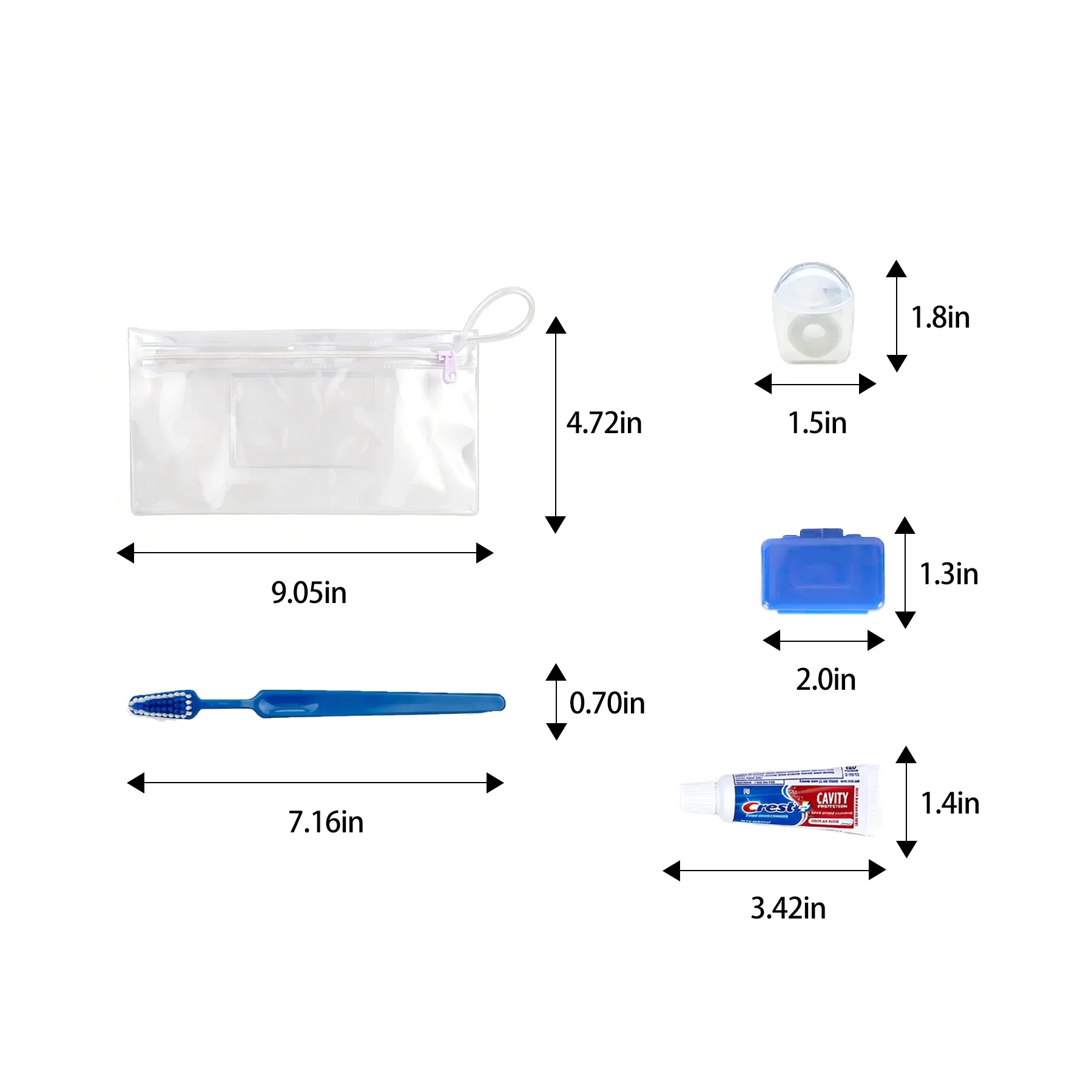 Adult Travel Dental Hygiene Essentials Toothbrush Kit - Image 2