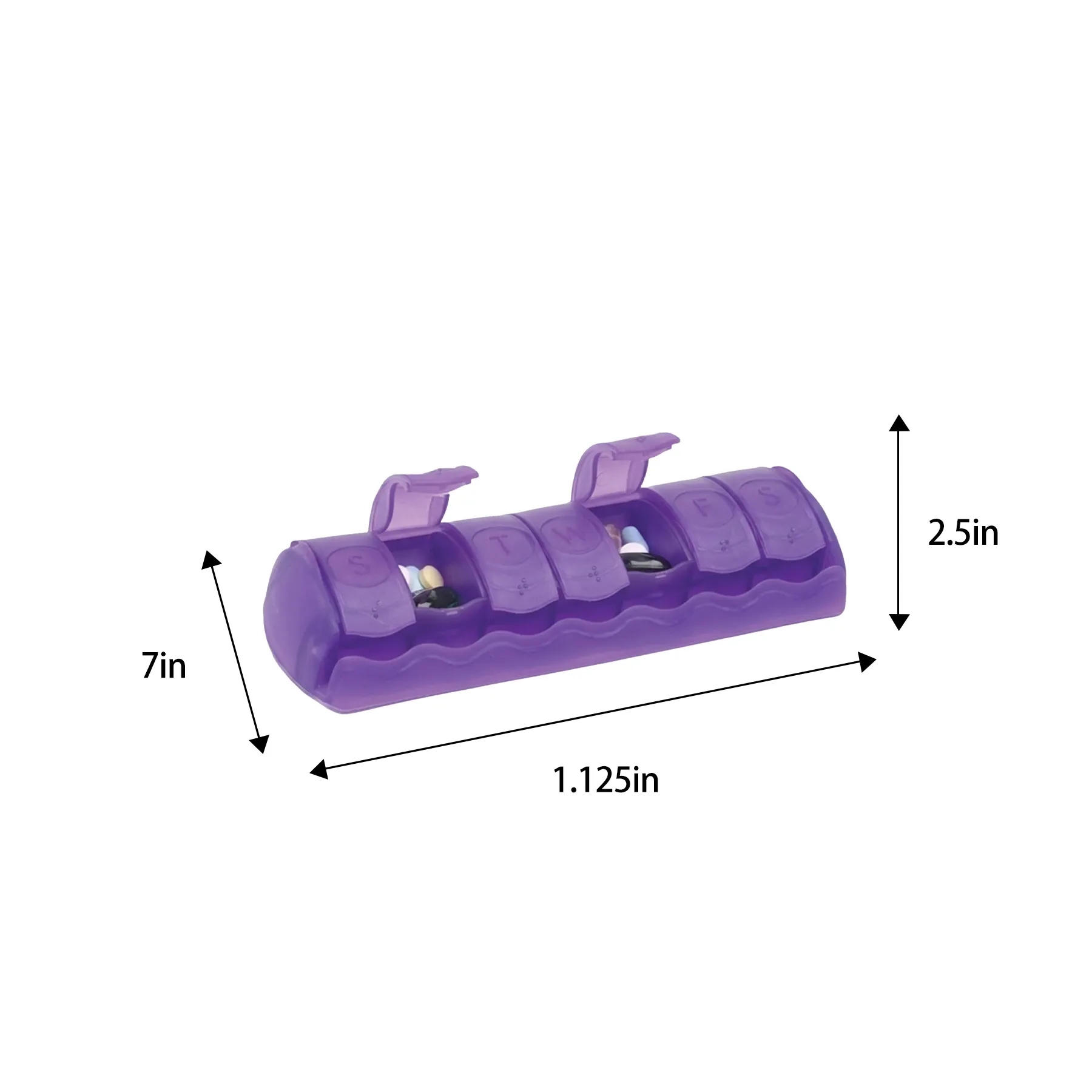 7-Day Pill Organizer Case With Braille And Logo - Image 2
