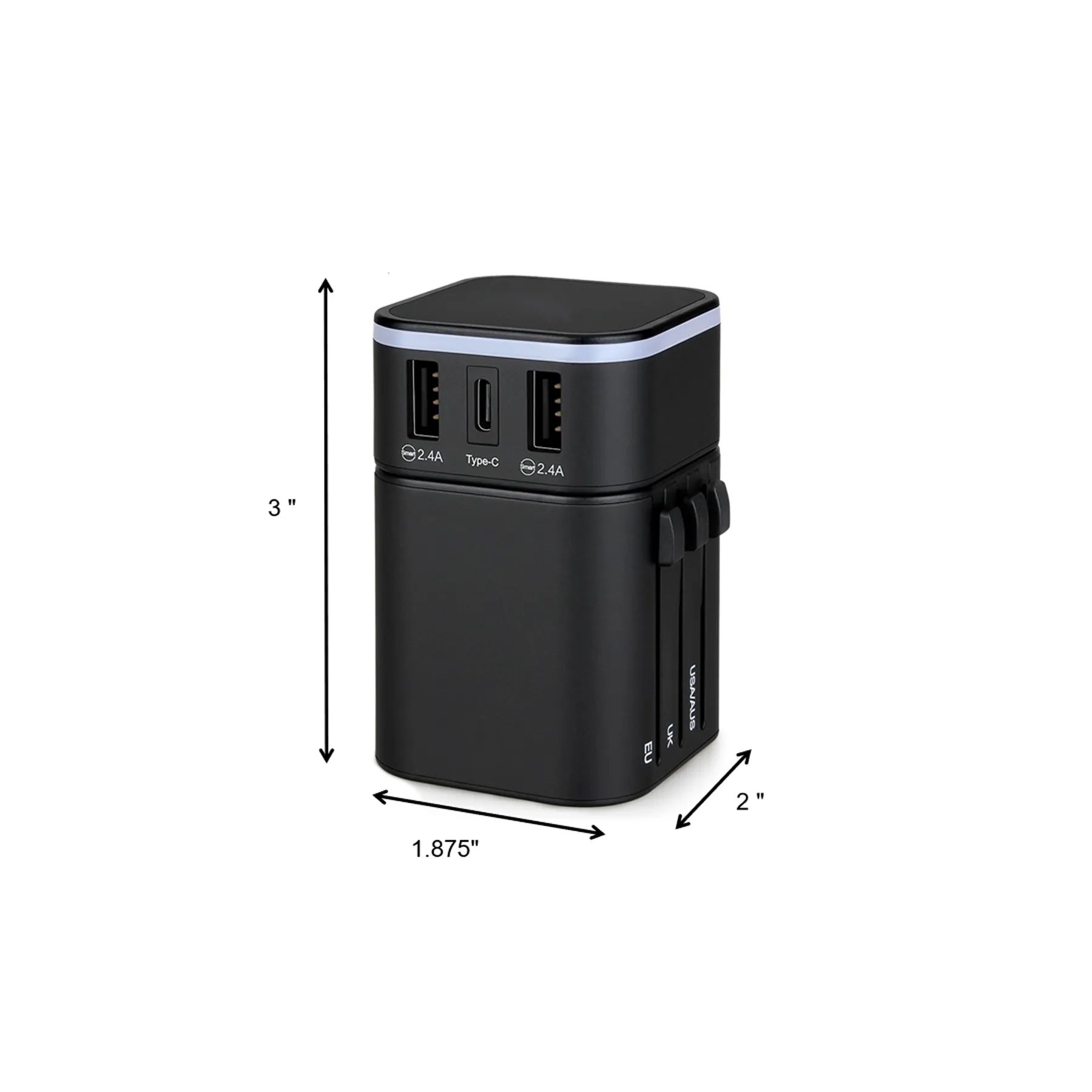 Light Up International Travel Adapter Fast Charger - Image 2