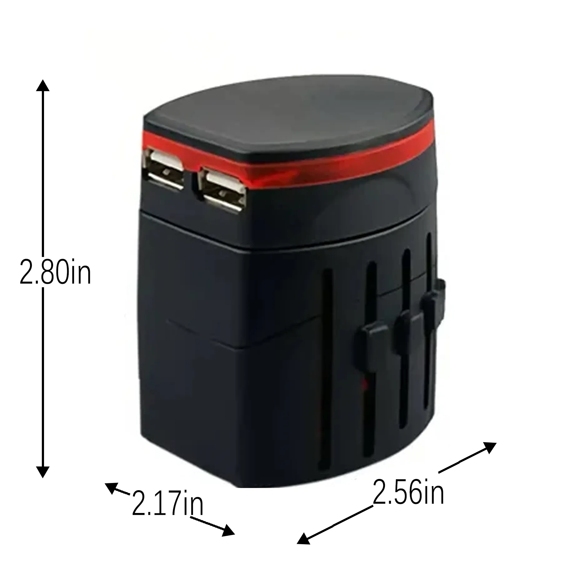 Universal Travel Plug Power Adapter With Dual USB Charging - Image 2