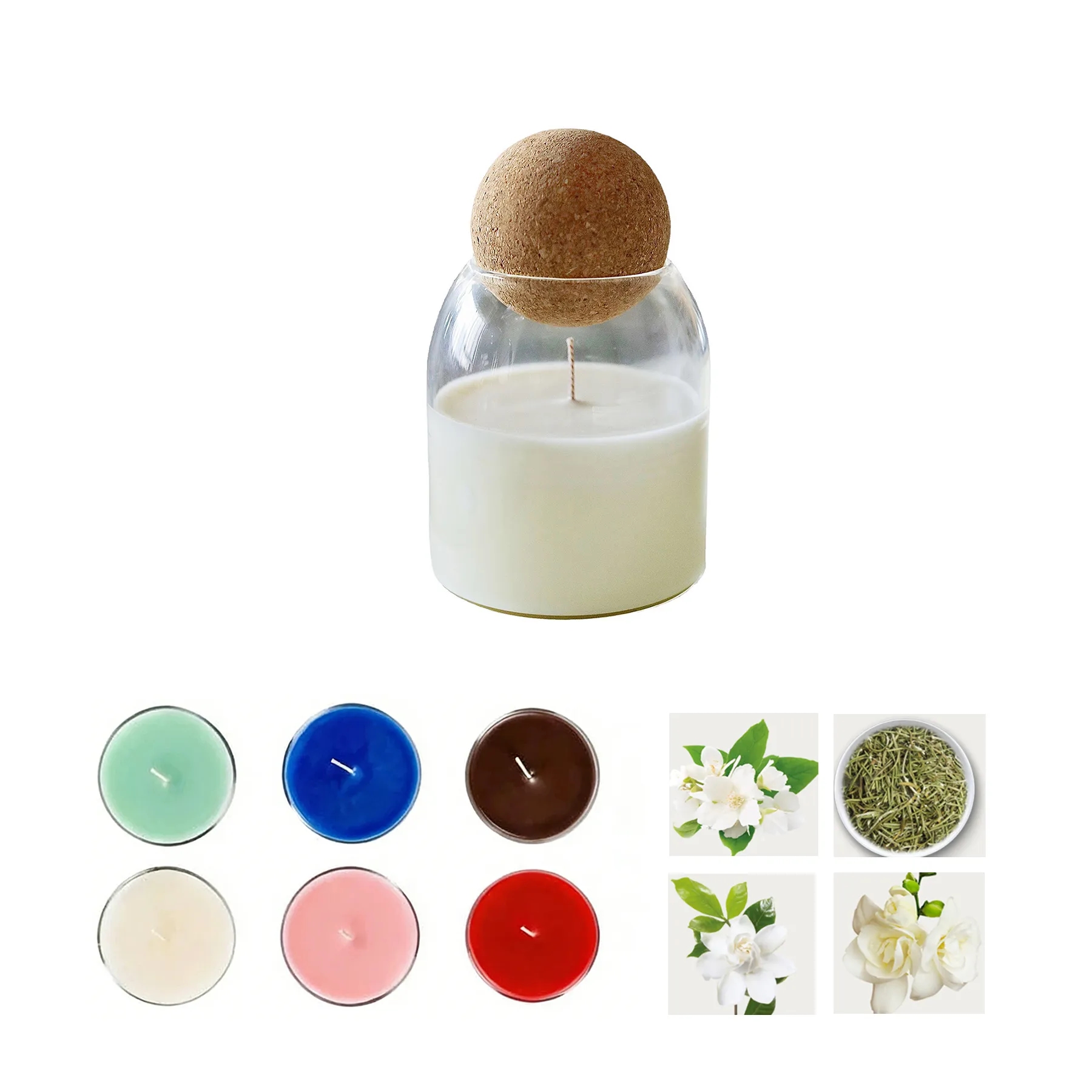 Scented Candle Gift Set With Cork Ball - Image 3
