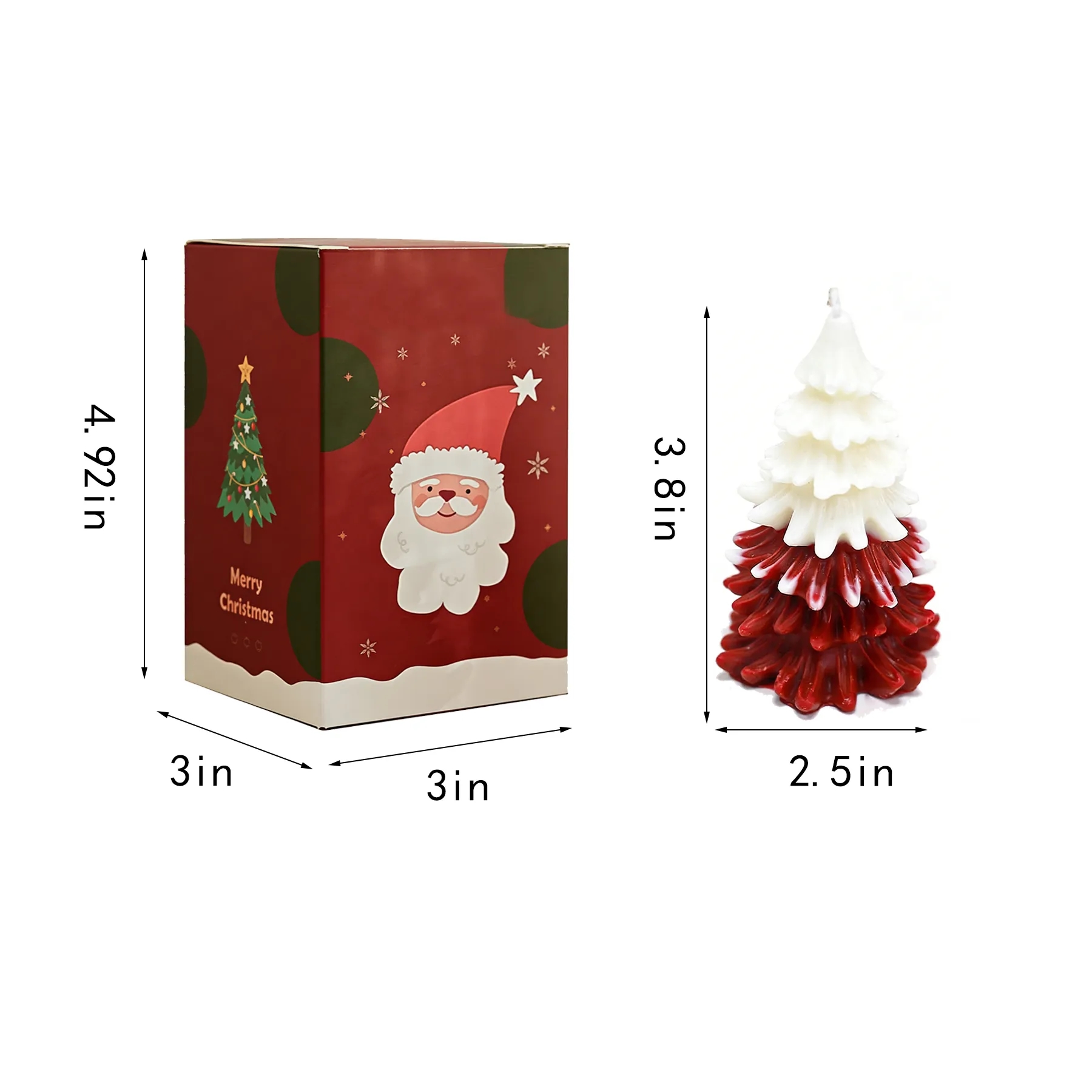Christmas Tree Soy Candle In Festive Holiday Colors - Image 2