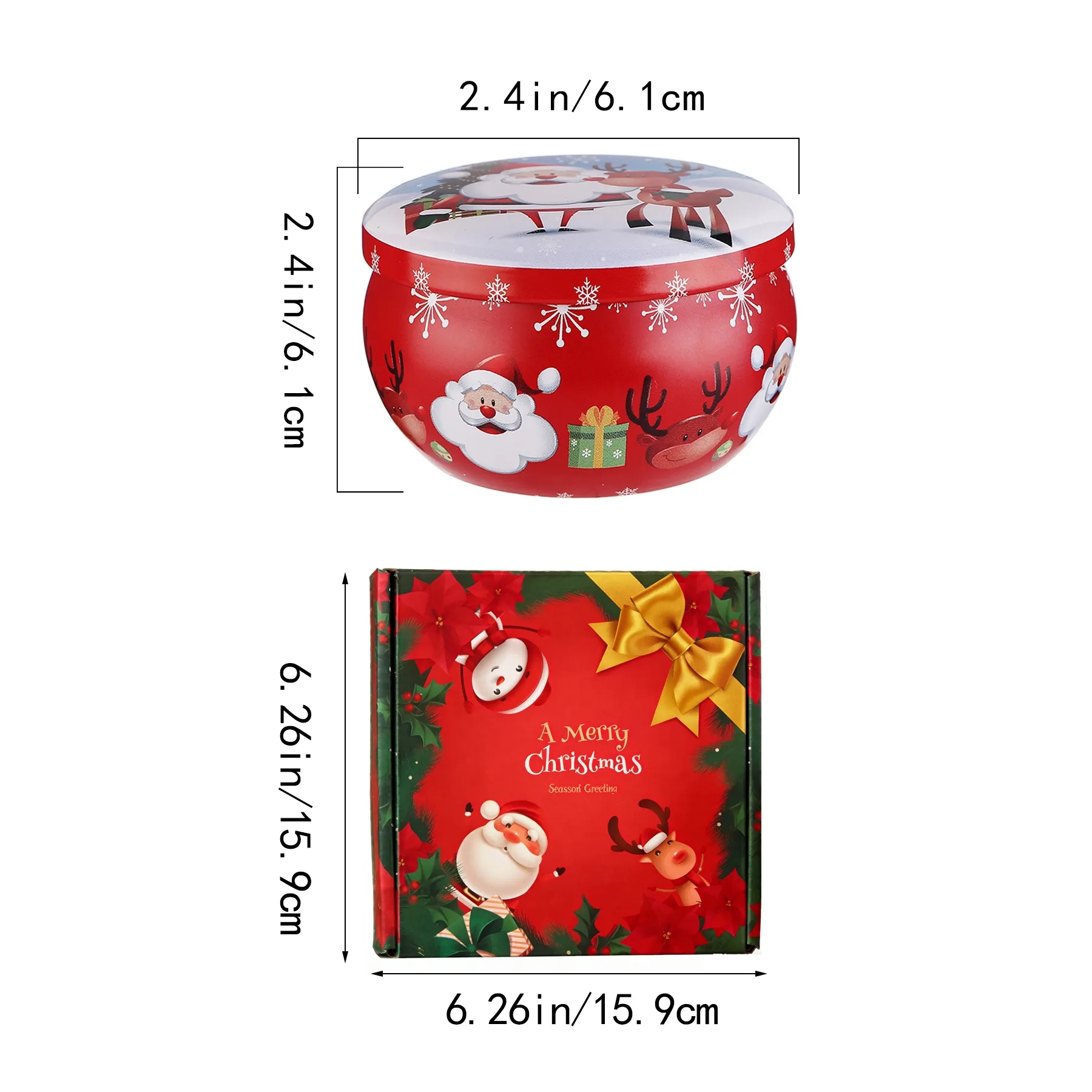 Christmas Candle Gift Set In Metal Tins With Scents - Image 2
