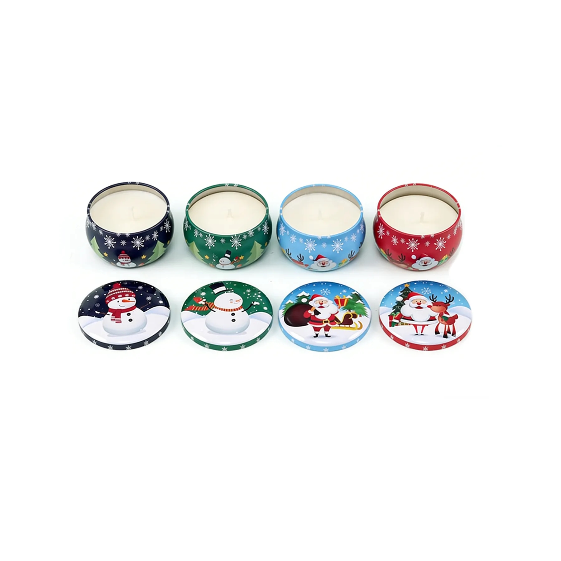 Christmas Candle Gift Set In Metal Tins With Scents - Image 3