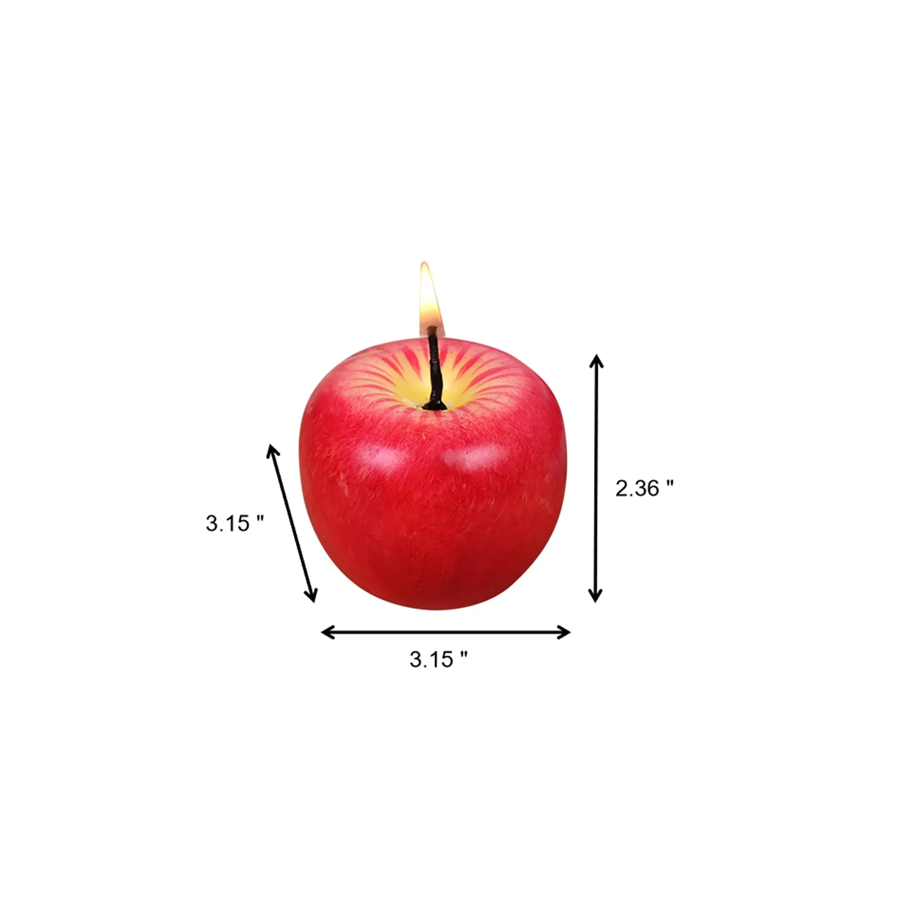 Realistic Apple Shaped Candle In Giftable Red Finish - Image 2