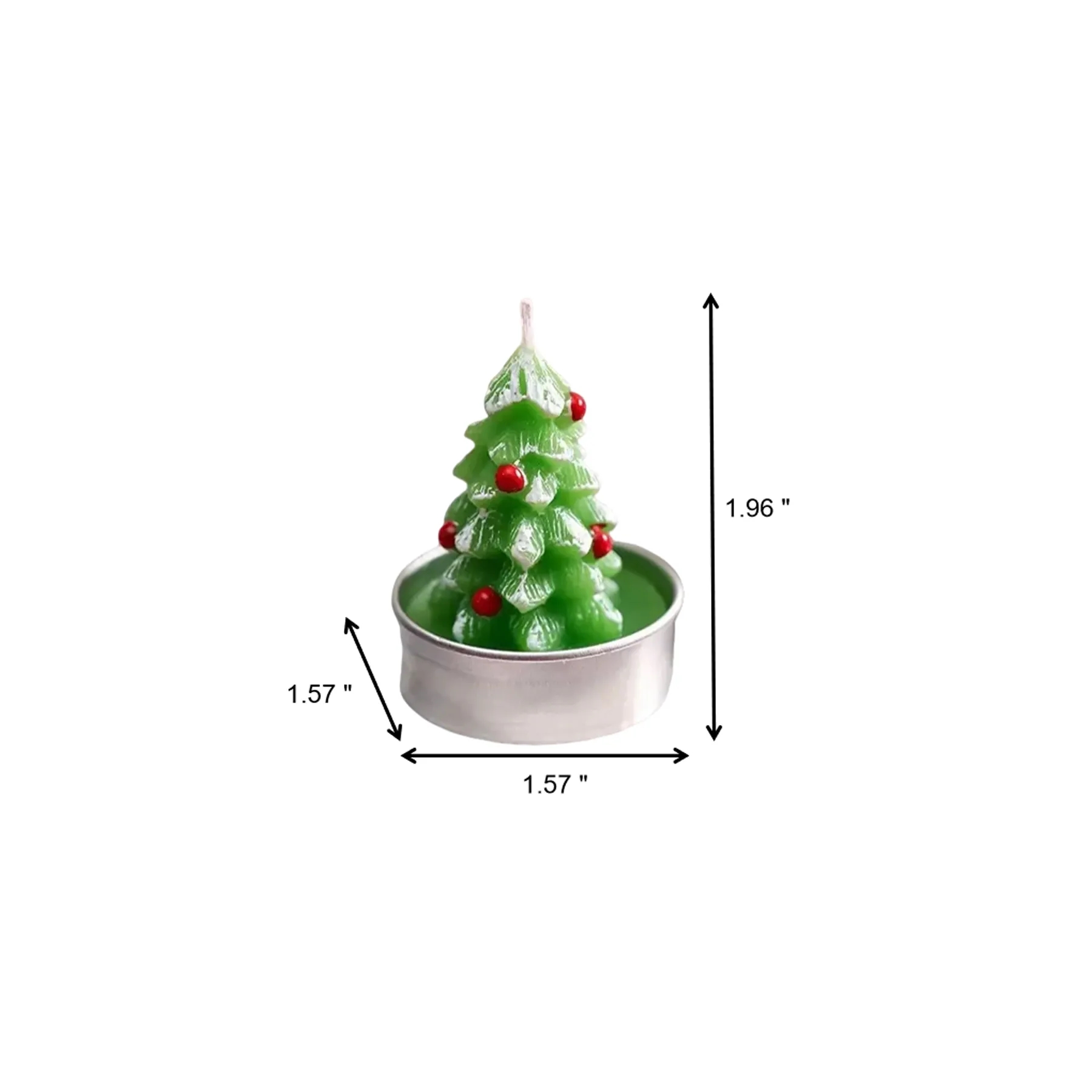 Christmas Santa Tree Candles In Metal Tea Light Holders - Image 2