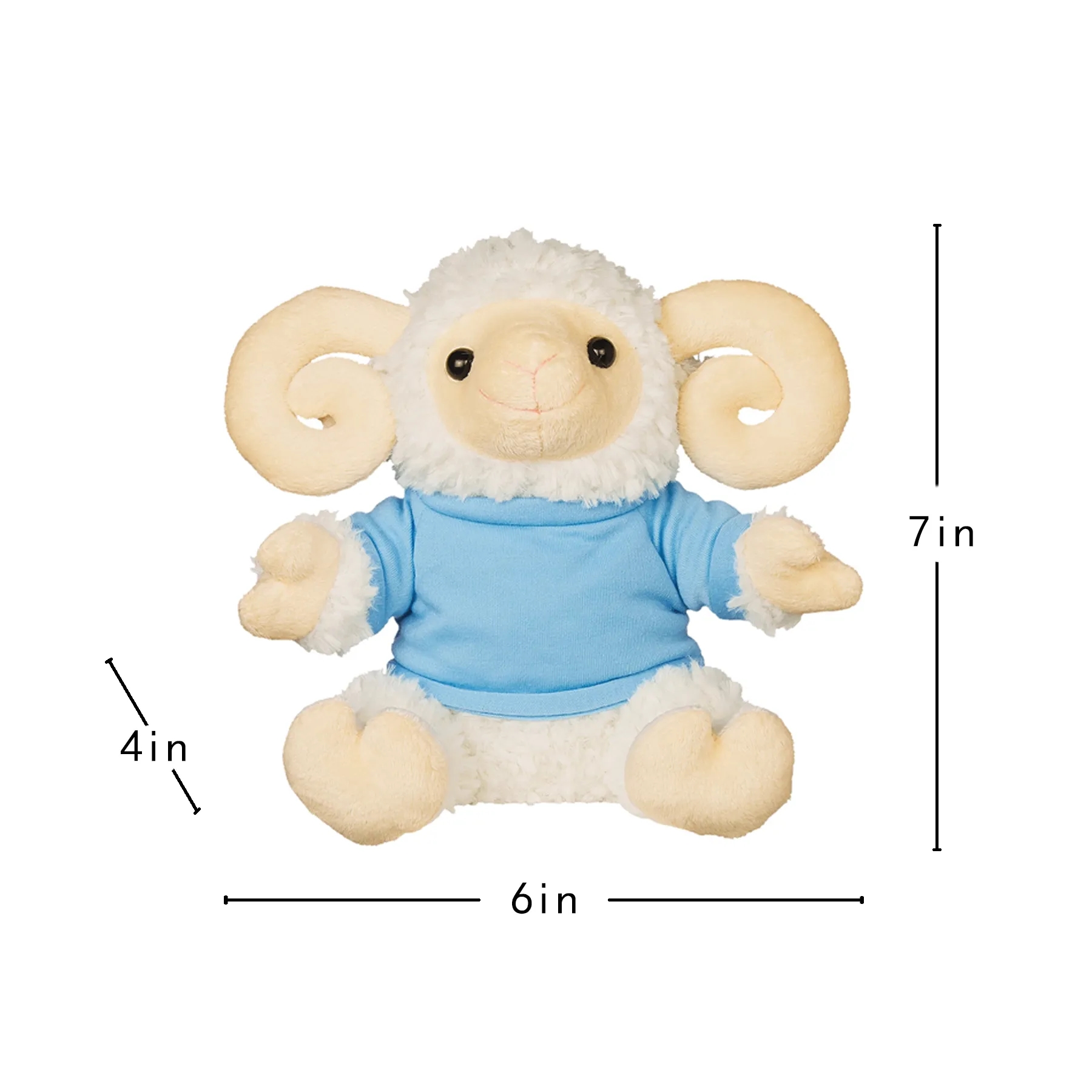 Plump 6 Inch Ram Plush With Custom Wearable Accent - Image 2