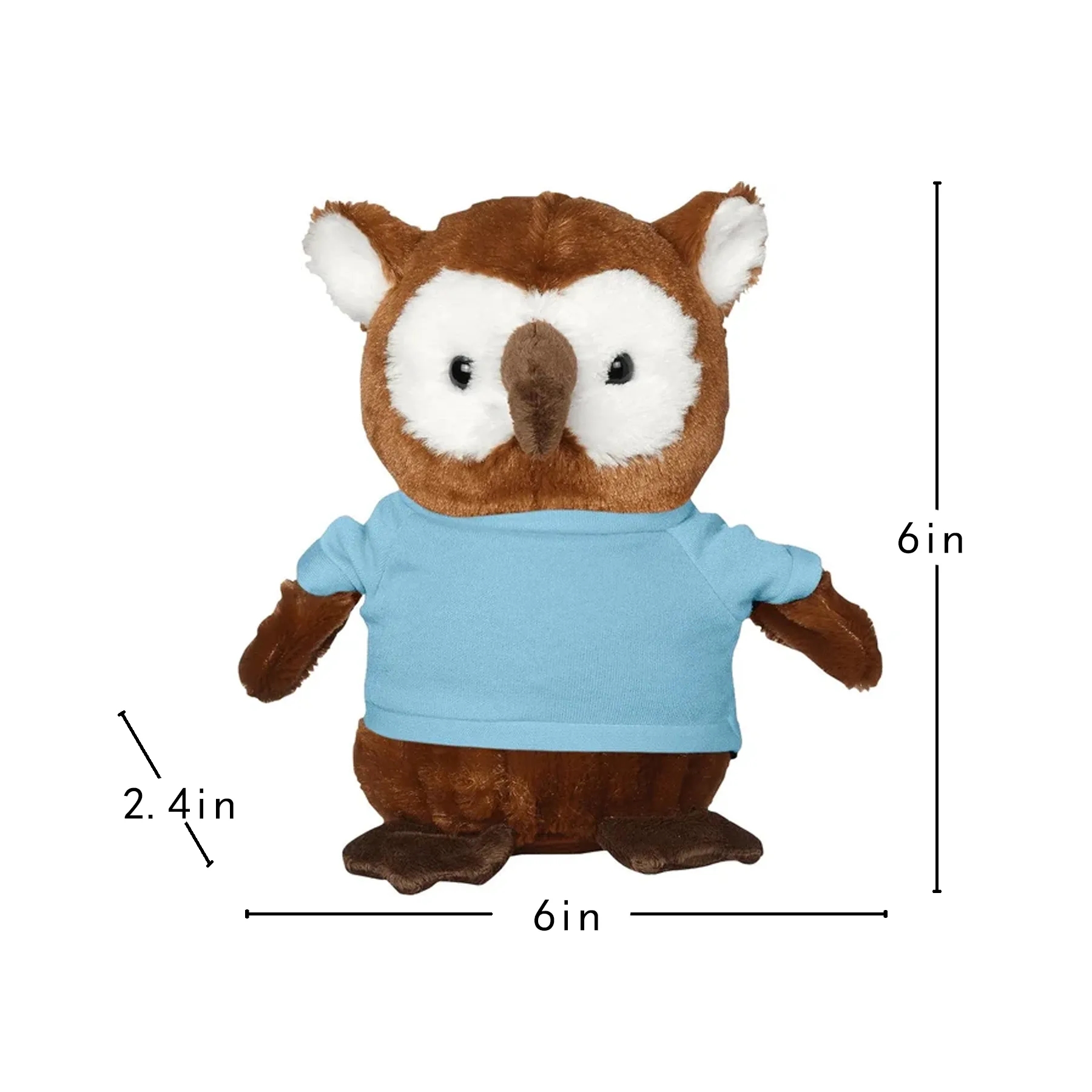 6 Inch Plupy Owl Plush With Custom Outfit Accent - Image 2