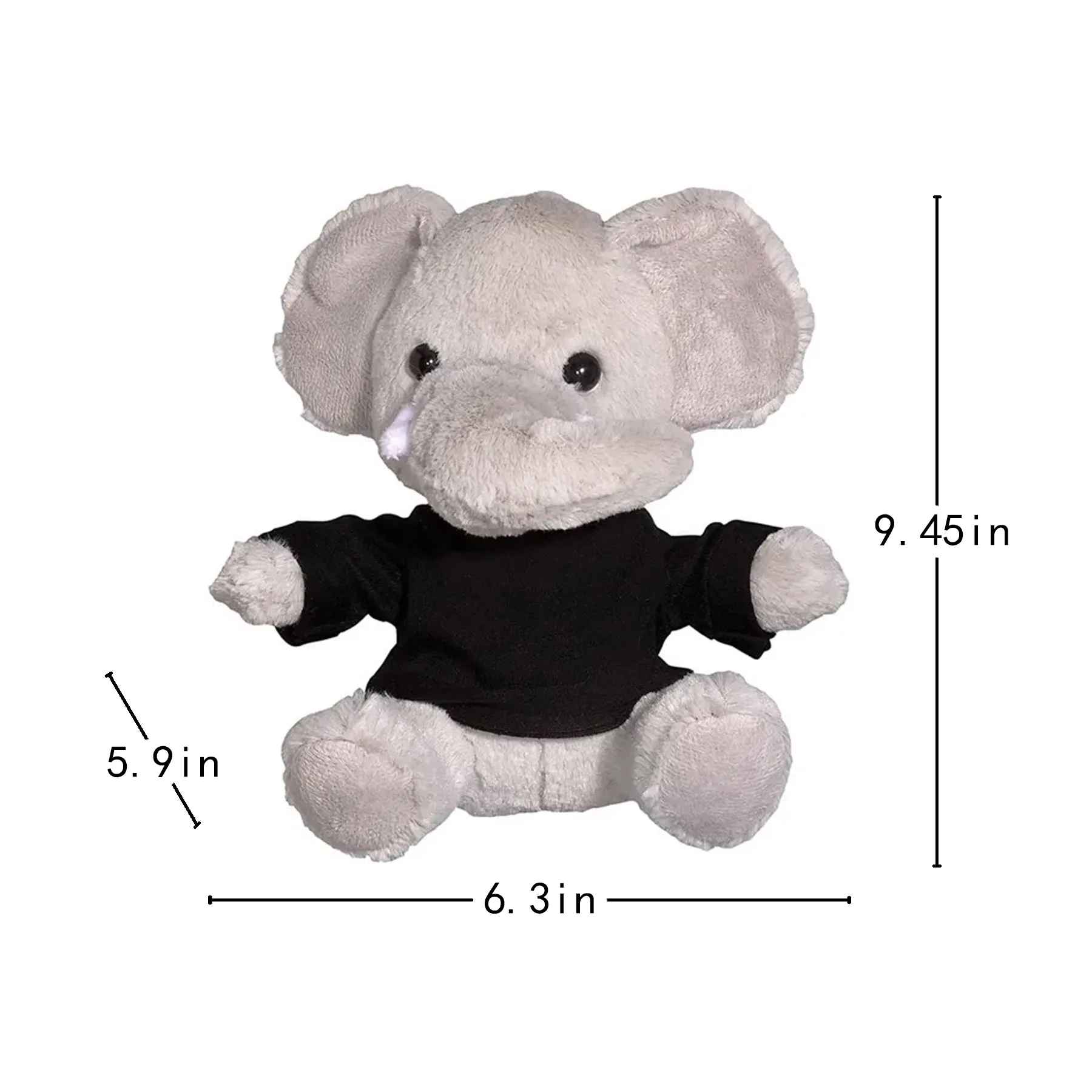 7 Inch Plush Elephant With Custom Polyester T Shirt - Image 2