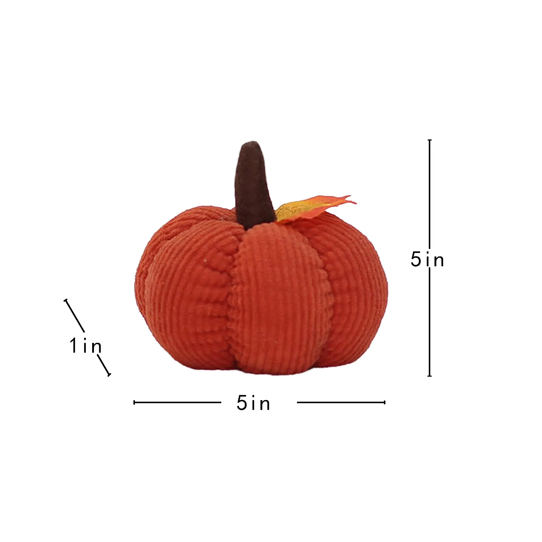 5" Pumpkin Shaped Plush Toy With Front Custom Imprint - Image 2