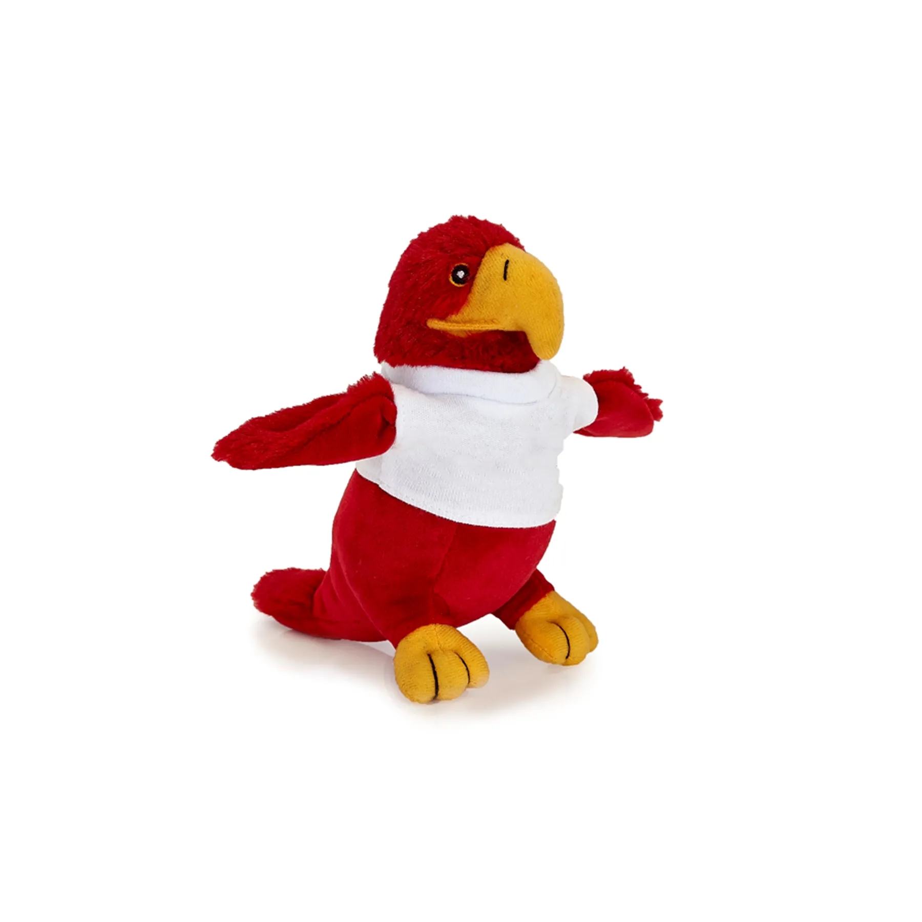 6 Inch Red Hawk Plush With Custom Mascot Accent - Image 3