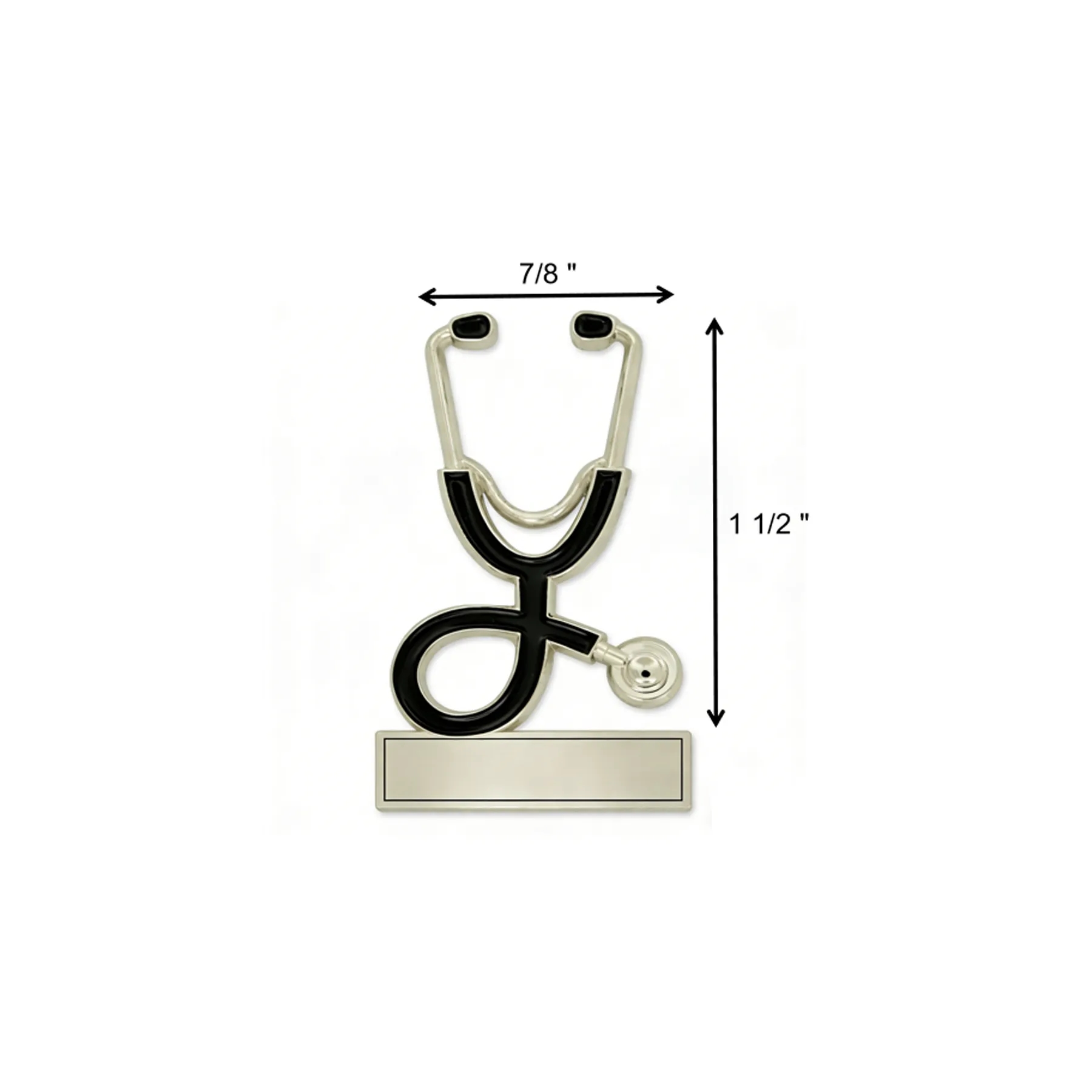 Medical Stethoscope Lapel Pin With Military Clutch - Image 2