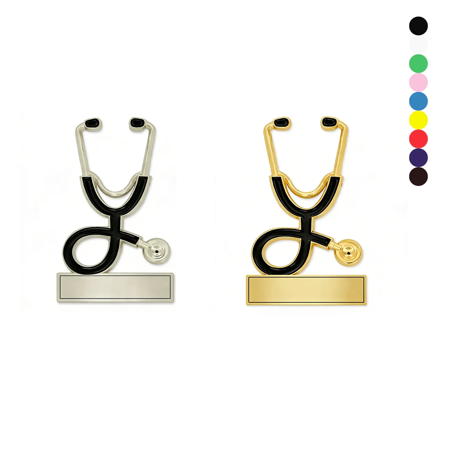 Medical Stethoscope Lapel Pin With Military Clutch - Image 3