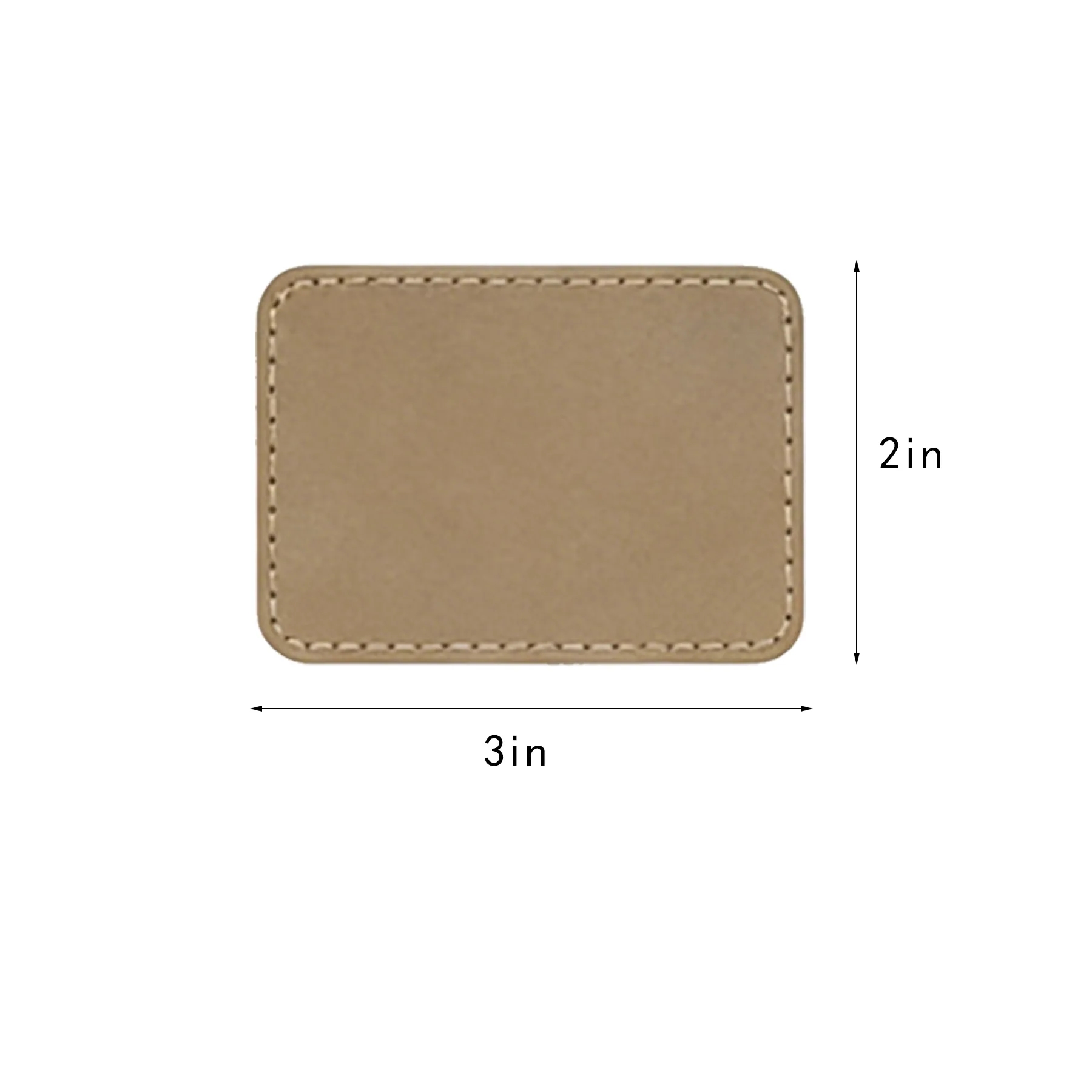 3" x 2" Premium Rectangle Leatherette Patch With Adhesive Ba - Image 2