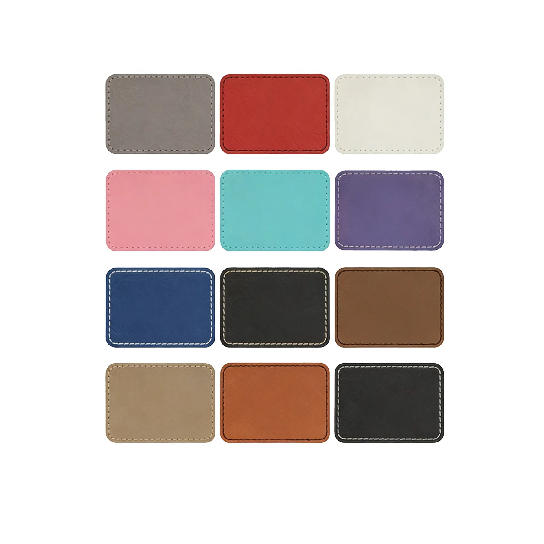 3" x 2" Premium Rectangle Leatherette Patch With Adhesive Ba - Image 3
