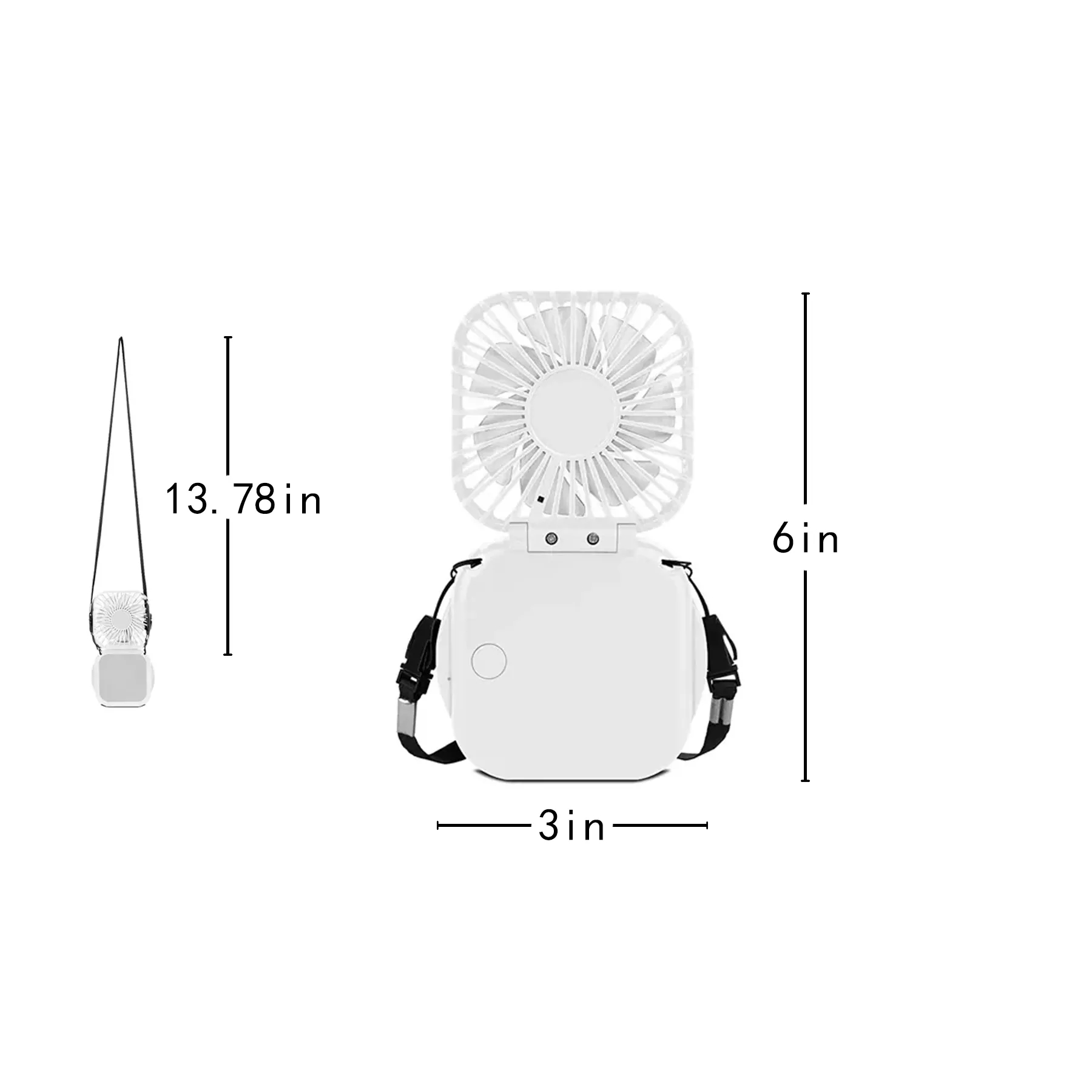 Portable Rechargeable Desk And Neck Fan With Lanyard - Image 2