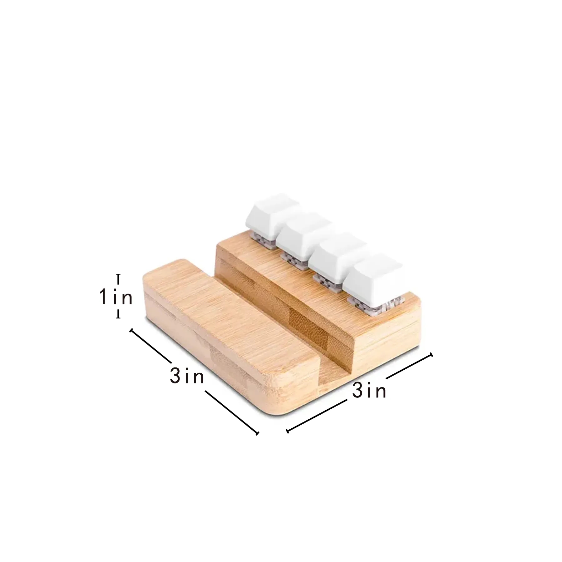 Bamboo Phone Stand Stress Reliever With Keypad - Image 2