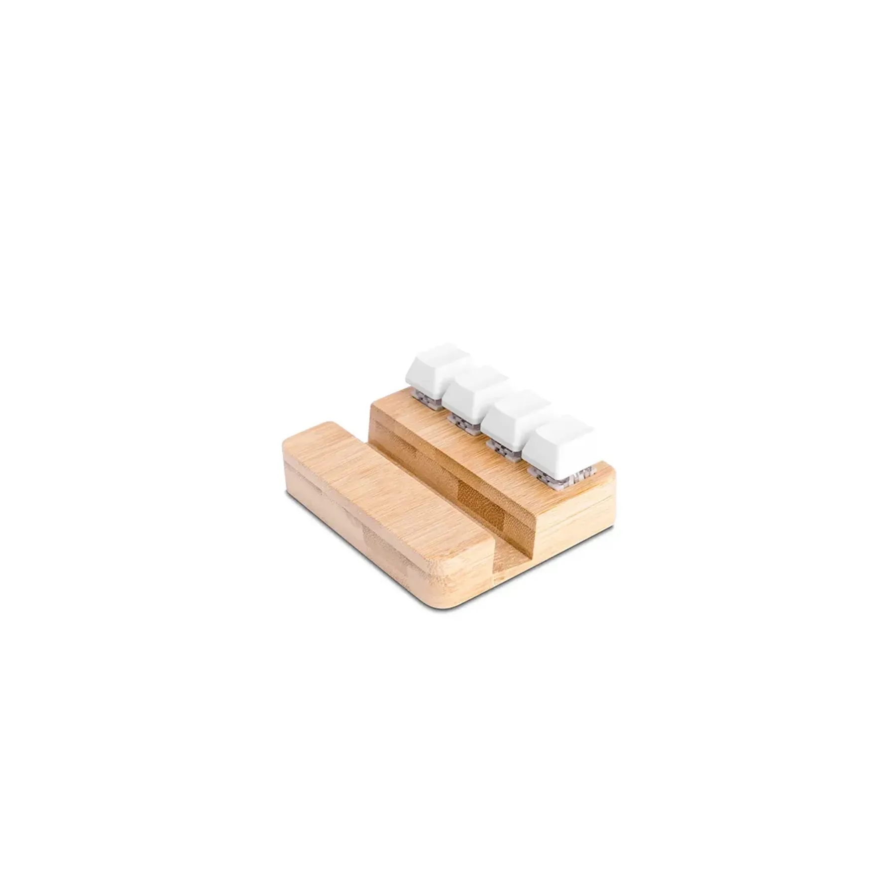 Bamboo Phone Stand Stress Reliever With Keypad - Image 3