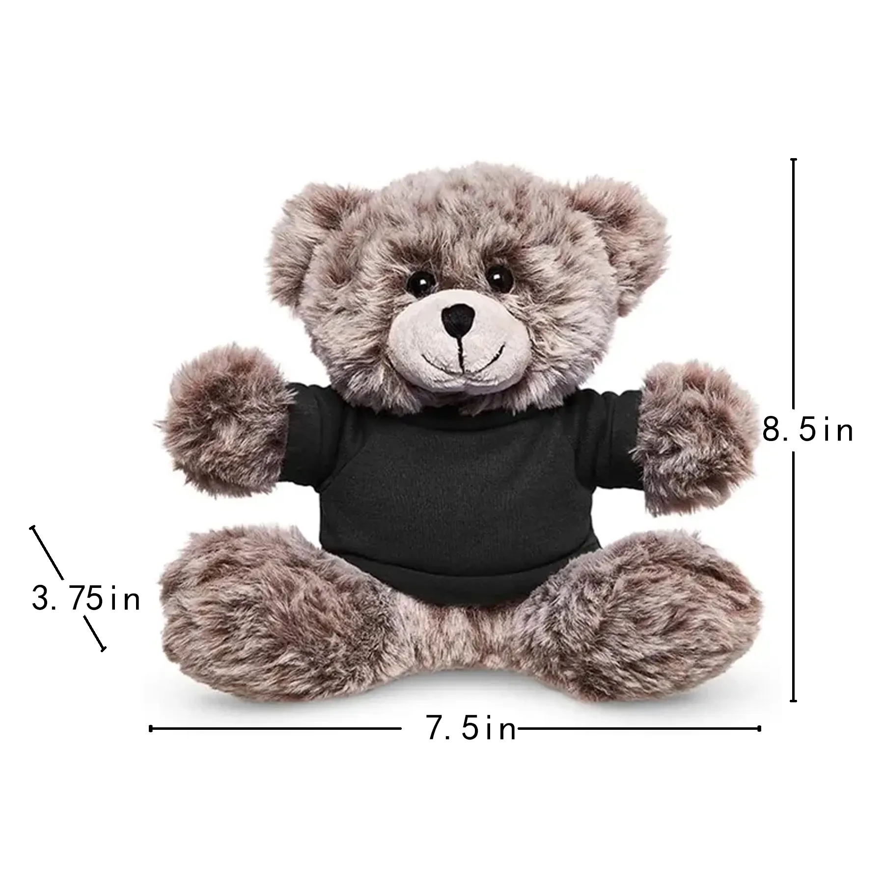 7 Inch Soft Plush Bear With Custom Polyester T Shirt - Image 2
