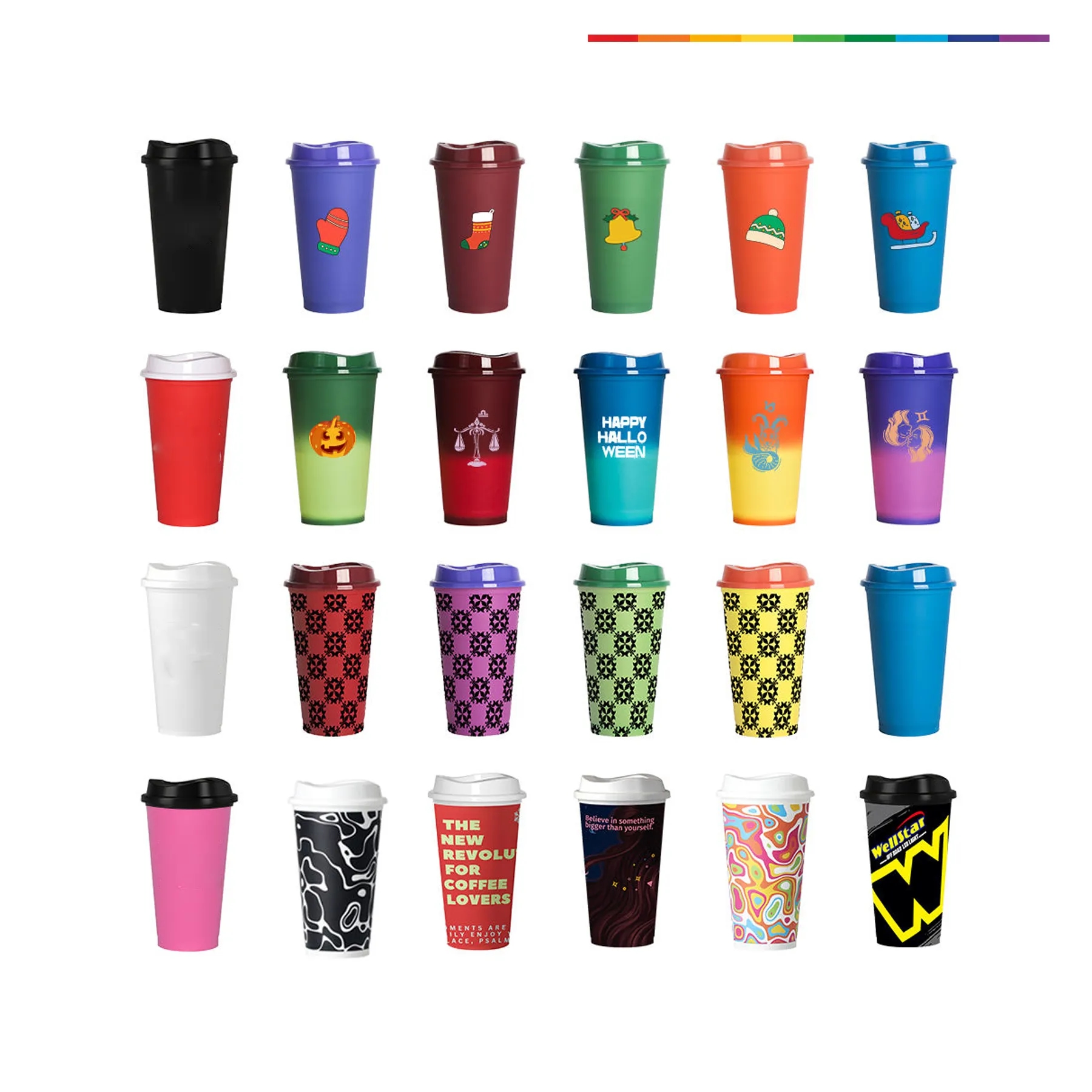 Reusable 16 Oz Plastic Coffee Cup With Secure Lid - Image 3