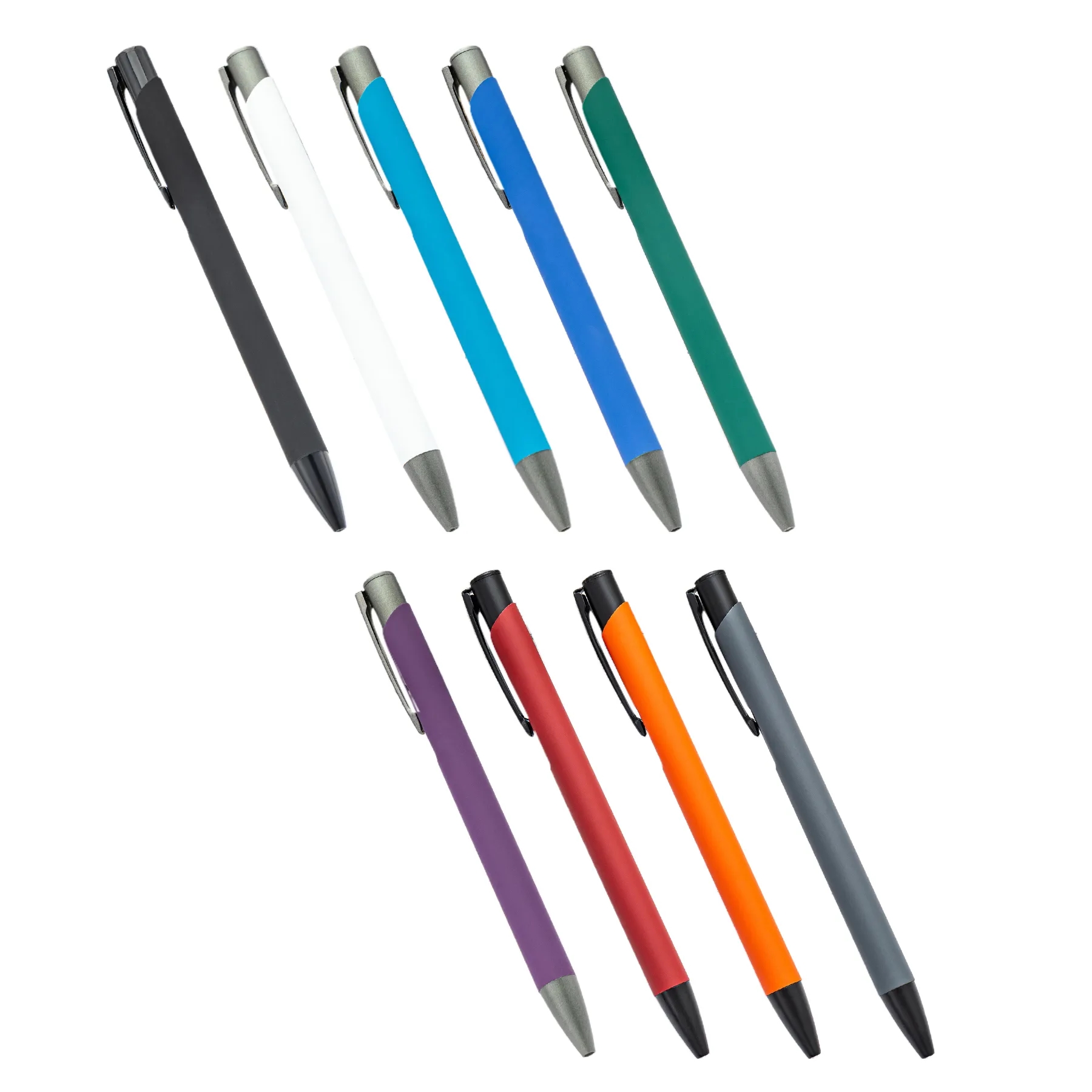 Soft Touch Metal Click Pen With Silver Laser Logo - Image 3