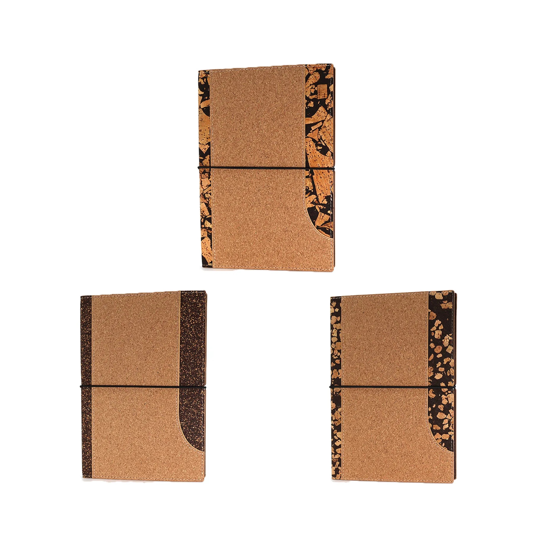 Eco Coffee Grounds Cork Notebook With Elastic Pocket - Image 3