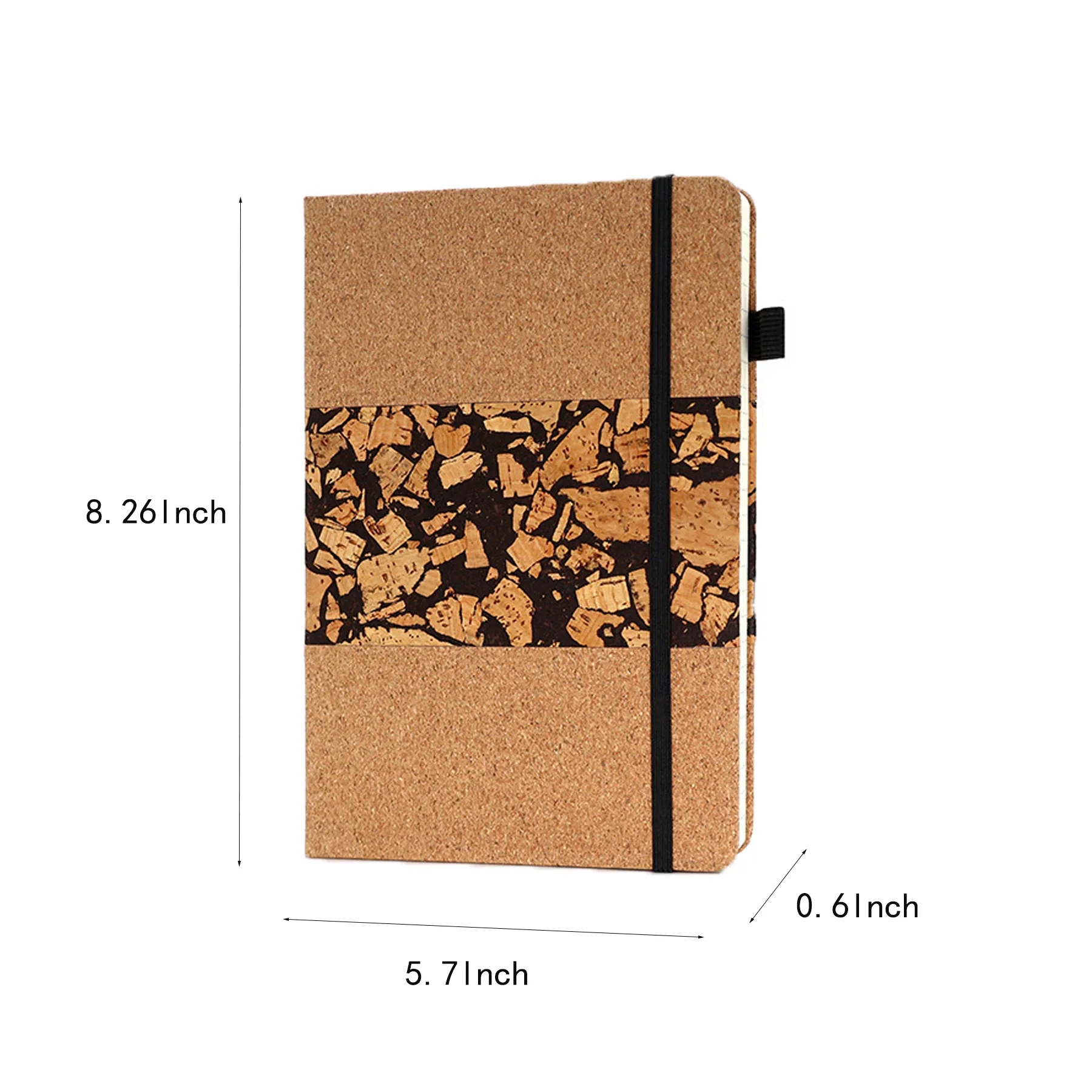 Recycled Coffee Grounds Cork Notebook With Pen Loop - Image 2
