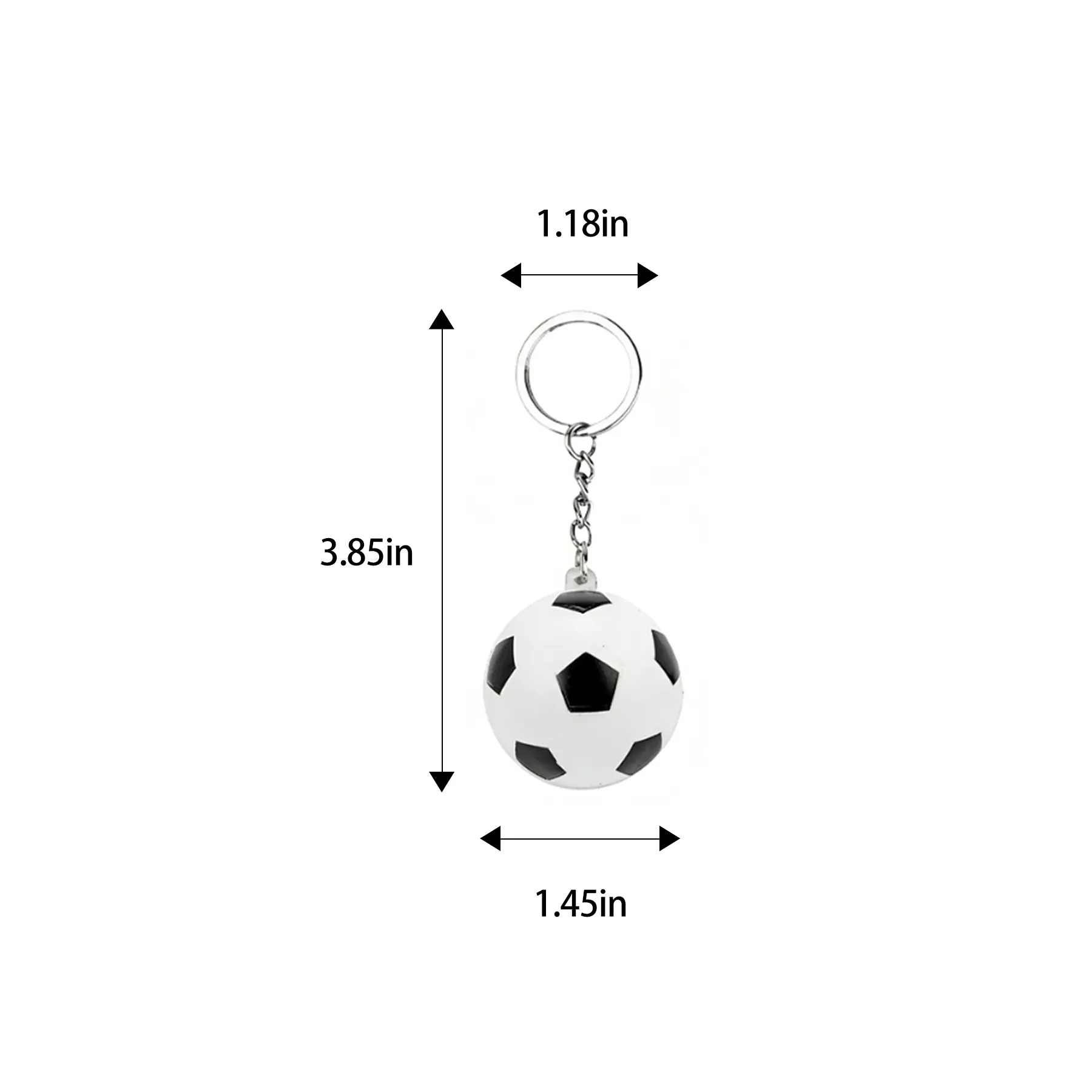 Soft Soccer Ball Stress Reliever Keychain With Split Ring - Image 2