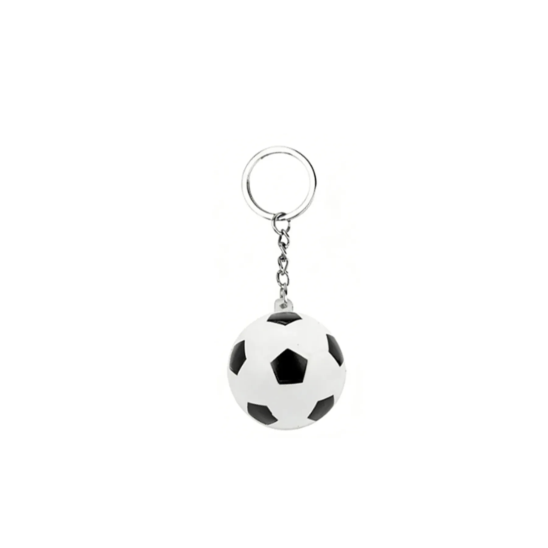 Soft Soccer Ball Stress Reliever Keychain With Split Ring - Image 3