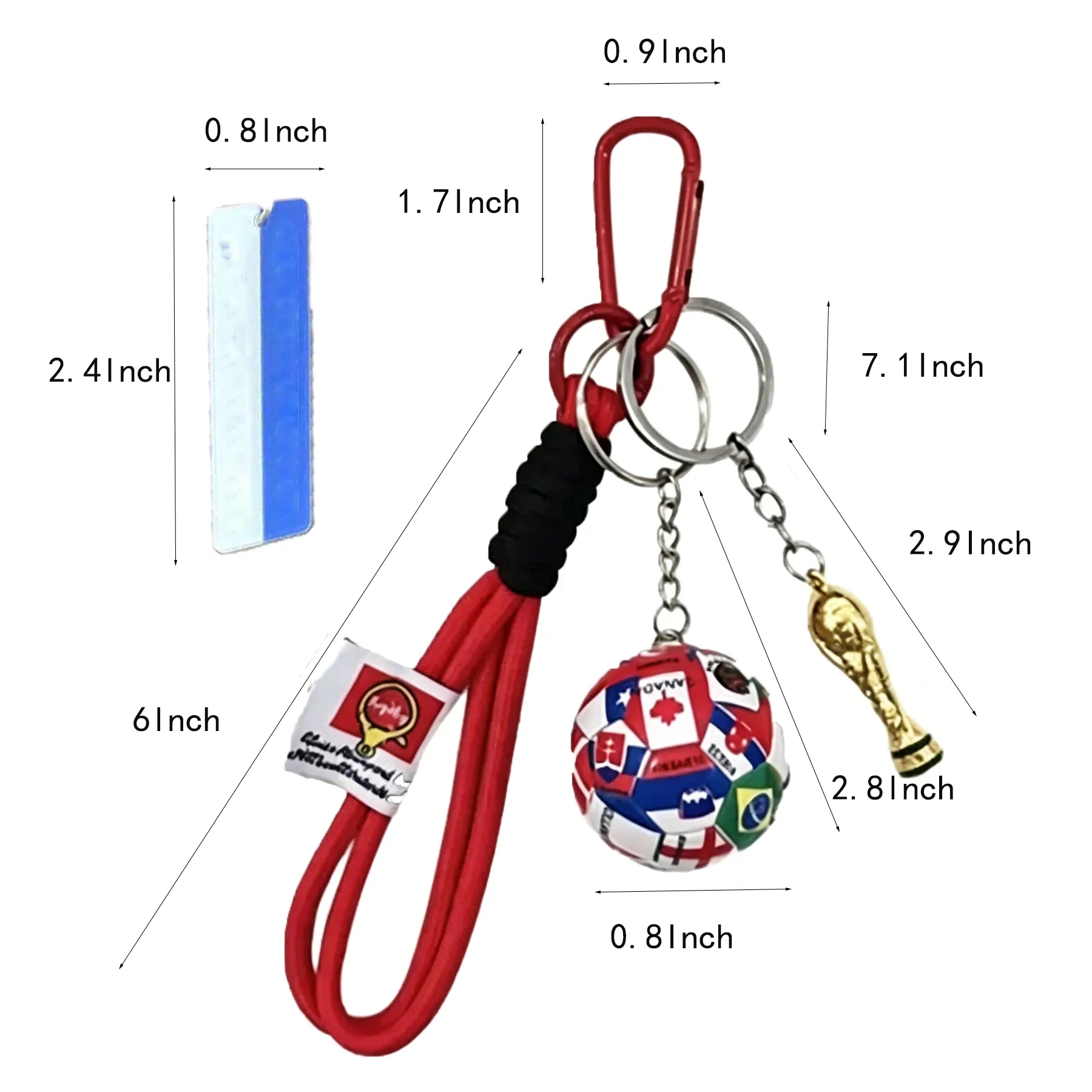 International Soccer Keychain Set With Trophy Charm - Image 2