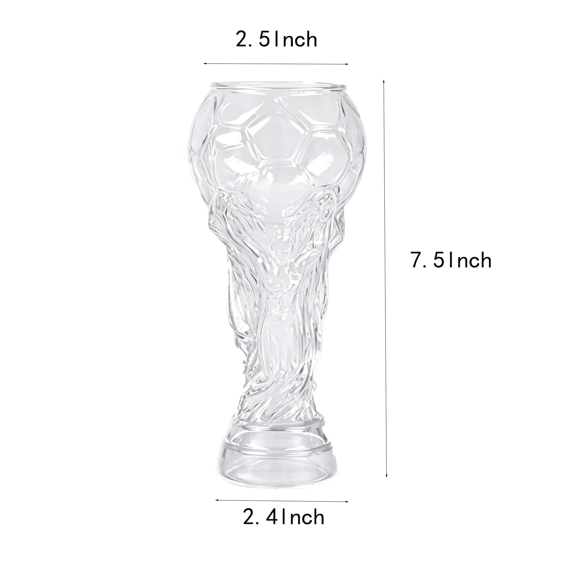16 Oz Soccer Trophy Glass Beer Mug For Watch Parties - Image 2