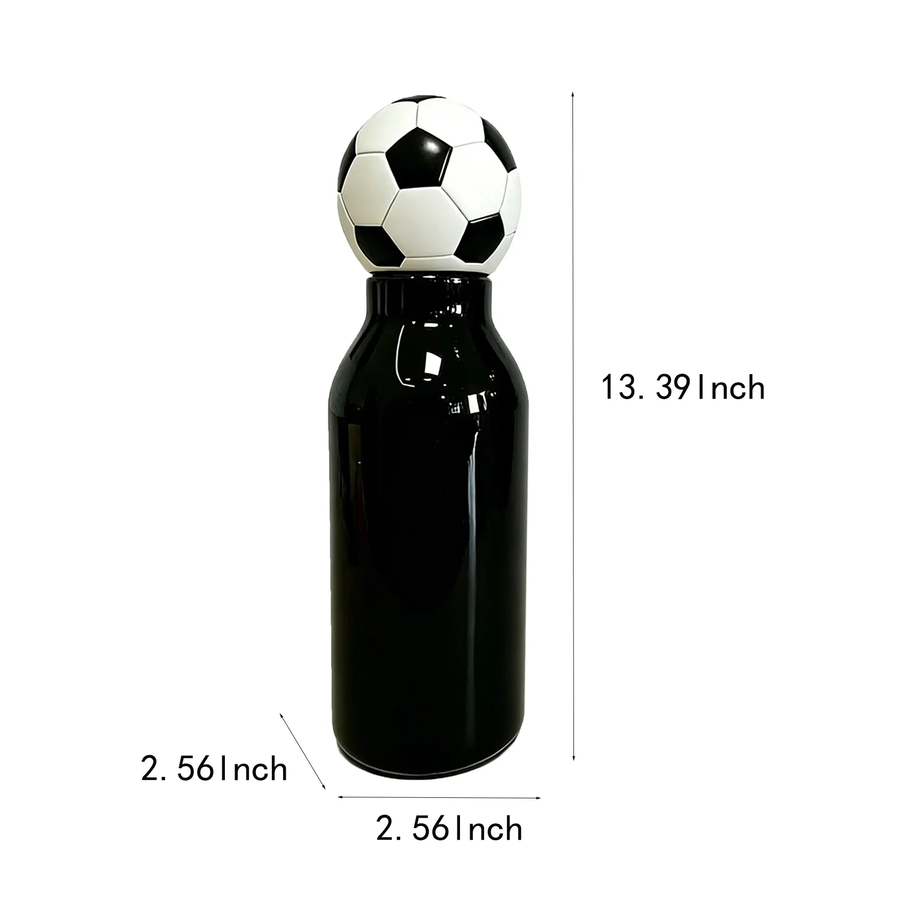 Reusable Soccer Party Water Bottle With PVC Lid And Straw - Image 2