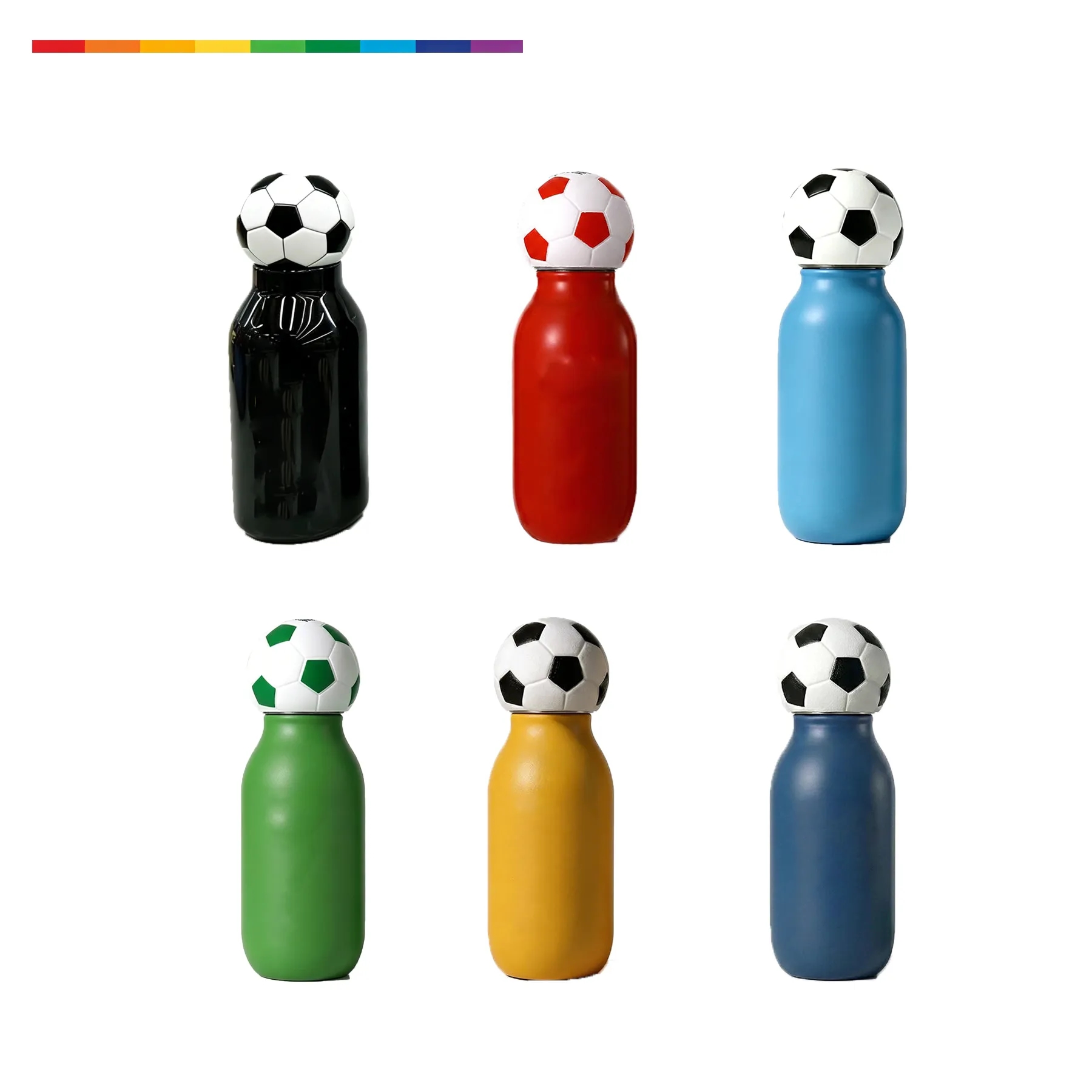 Reusable Soccer Party Water Bottle With PVC Lid And Straw - Image 3