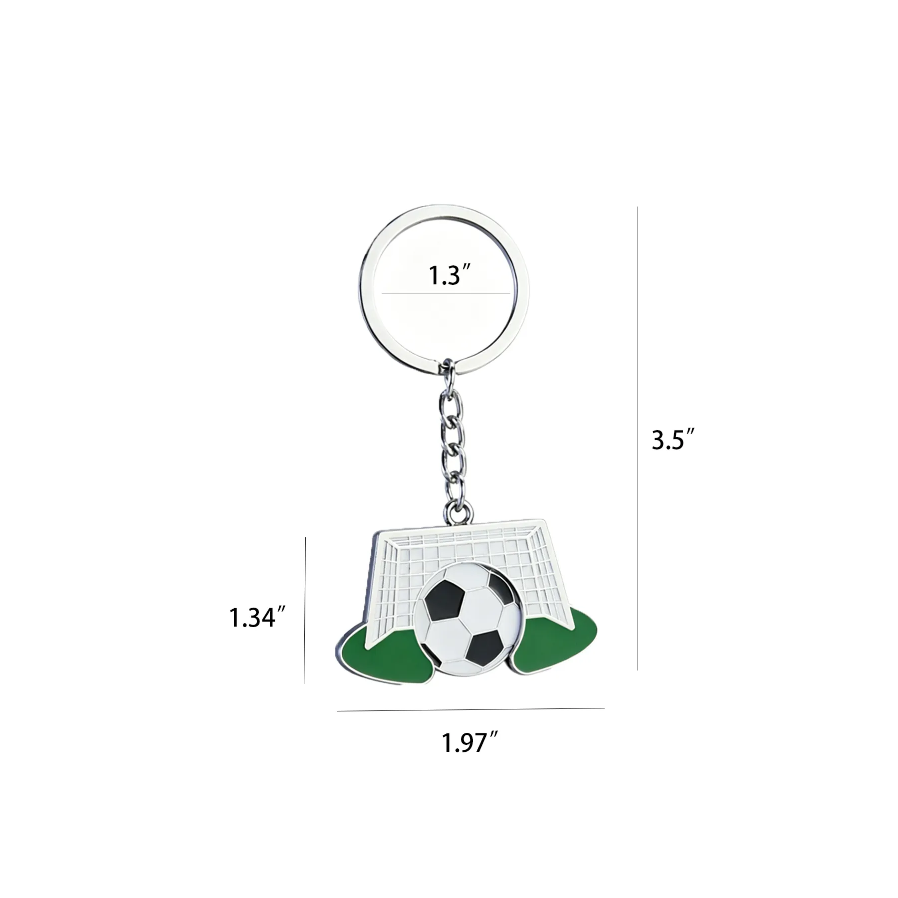 Detachable Metal Soccer Goal Coin Gate Keychain - Image 2