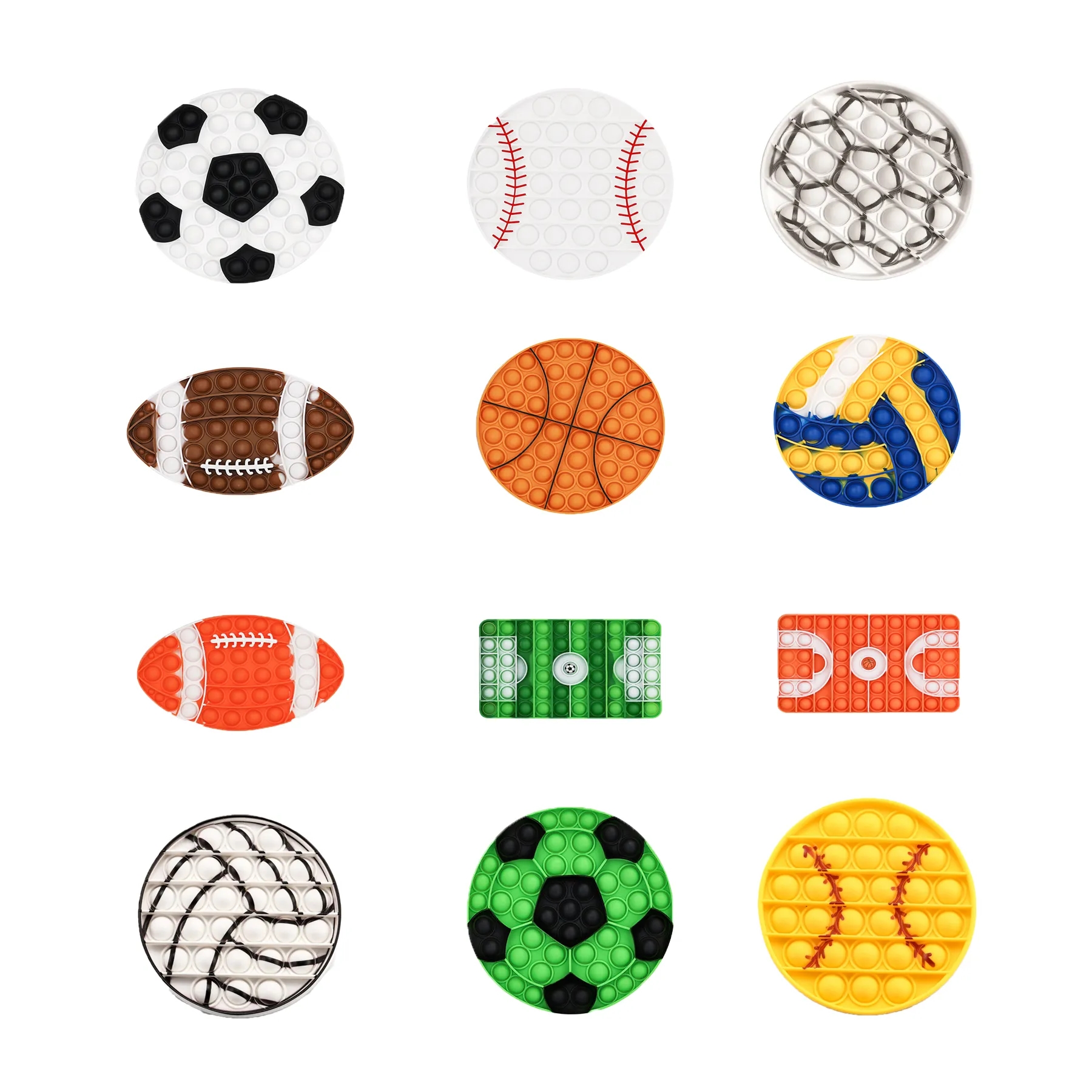 Full Color Soccer Pop Fidget Toy With Round Surface - Image 3