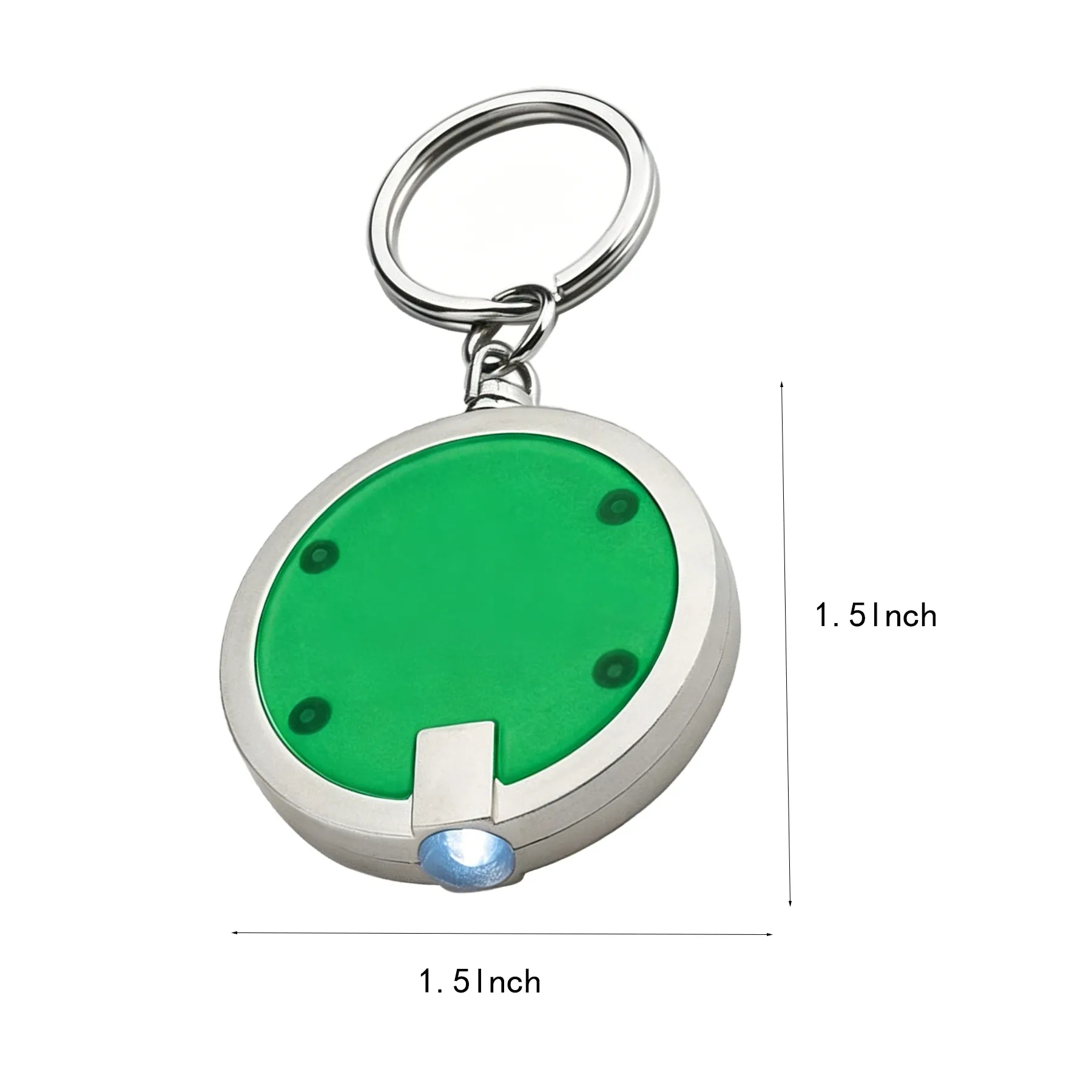 Round LED Keychain Light With Silver Trim For Events - Image 2