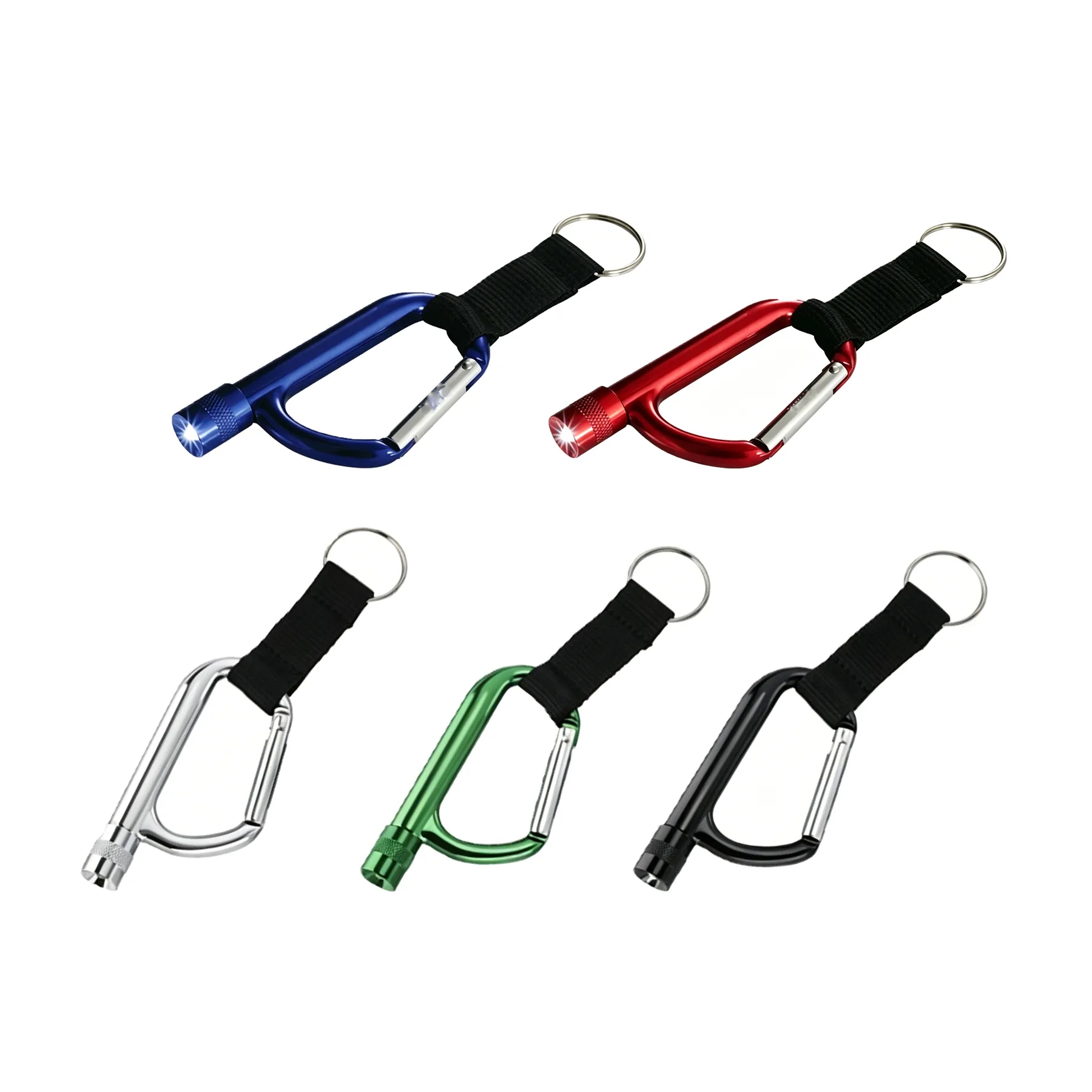 Aluminum LED Carabiner Flashlight With Nylon Strap - Image 3