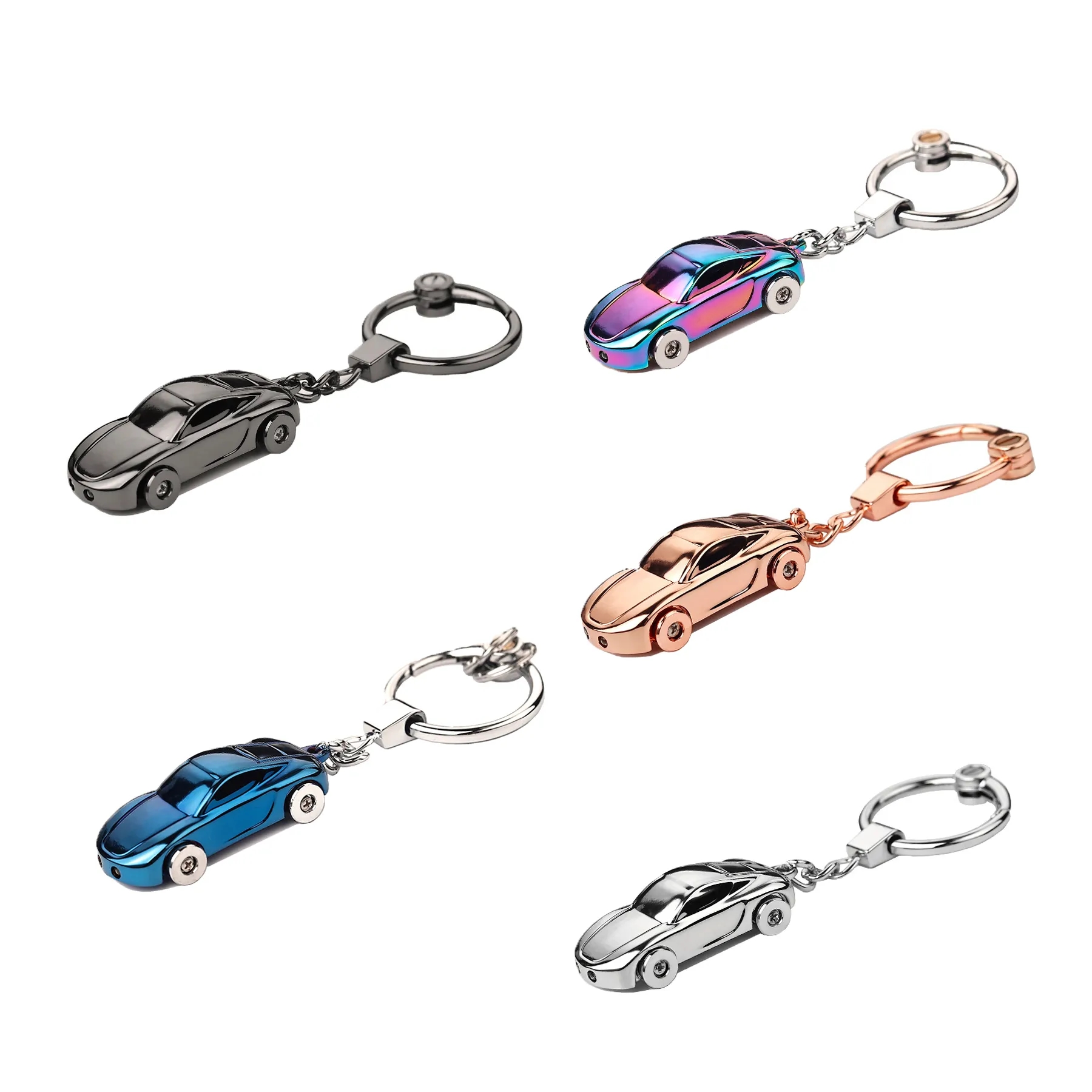 Metal Car LED Flashlight Keychain For Auto Promotions - Image 3