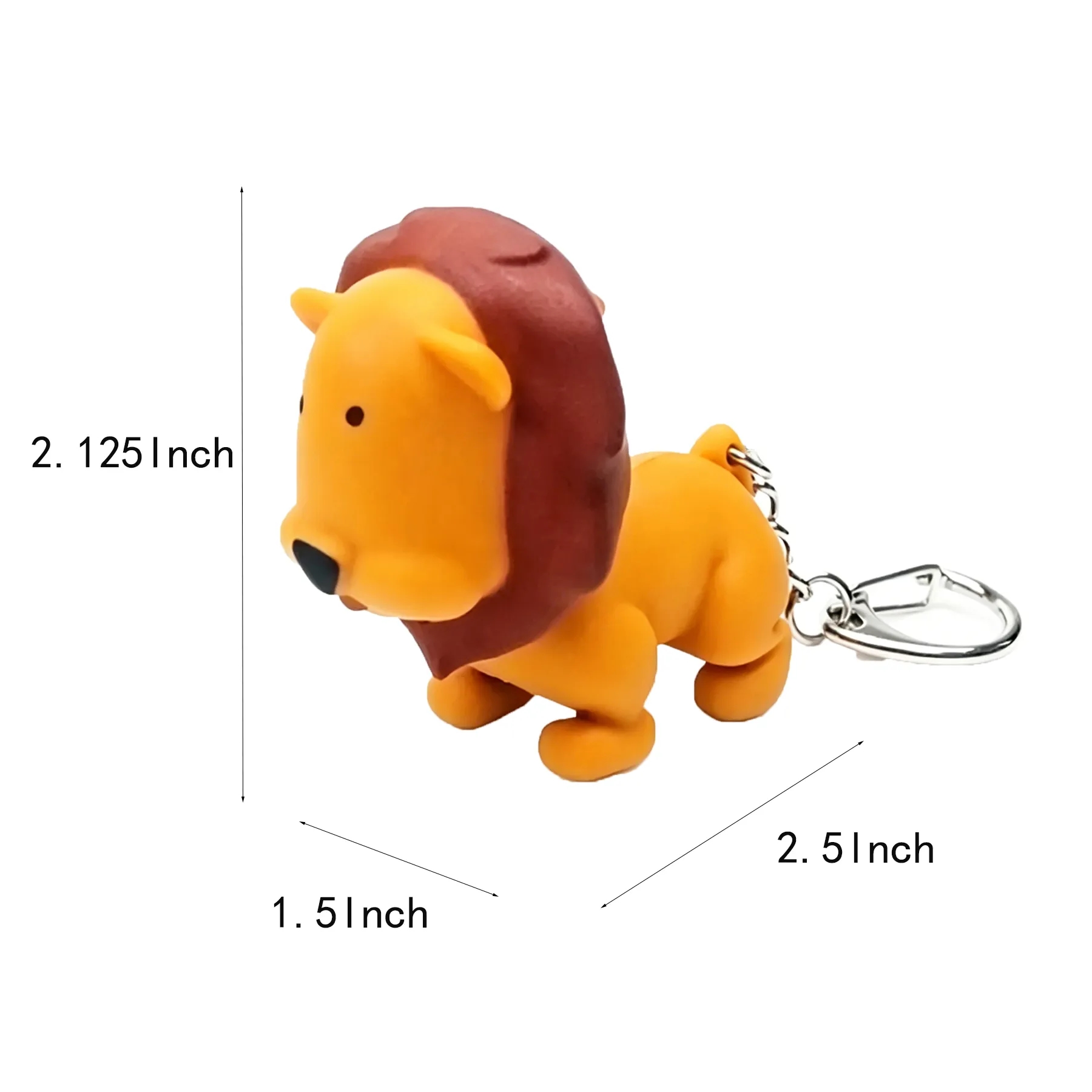 Lion LED Sound Keychain With Snap Hook For Zoo Events - Image 2